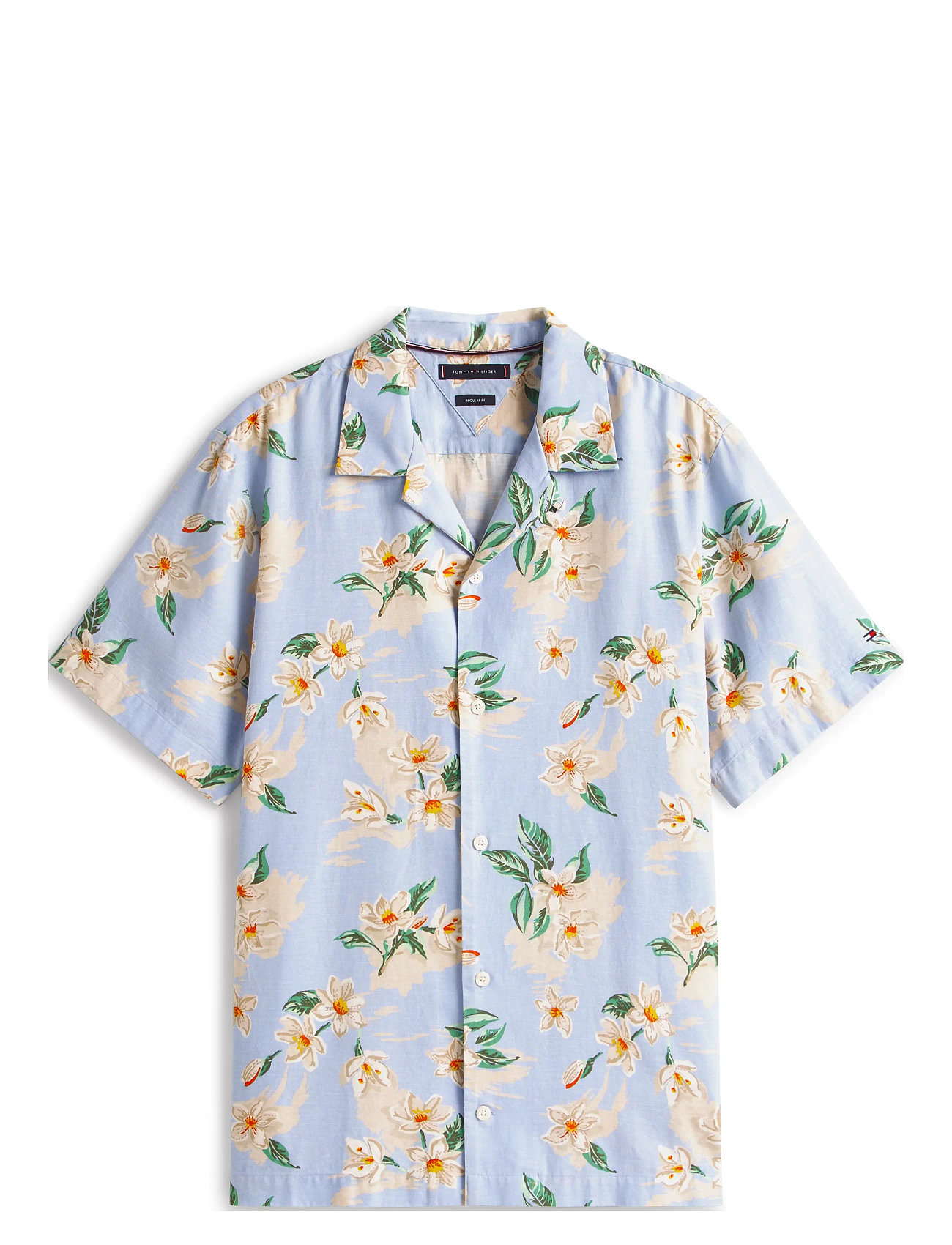 TOMMY HILFIGER Lightweight Floral Aop Ss Shirt Blau - L - Herren
