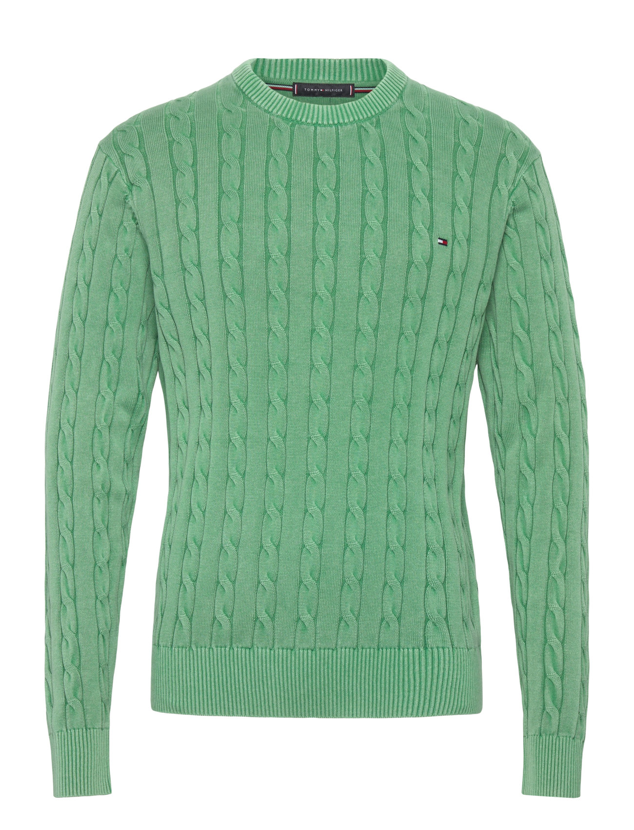 TOMMY HILFIGER Klassisch Cable Gmd C Nk Grün - S - Herren