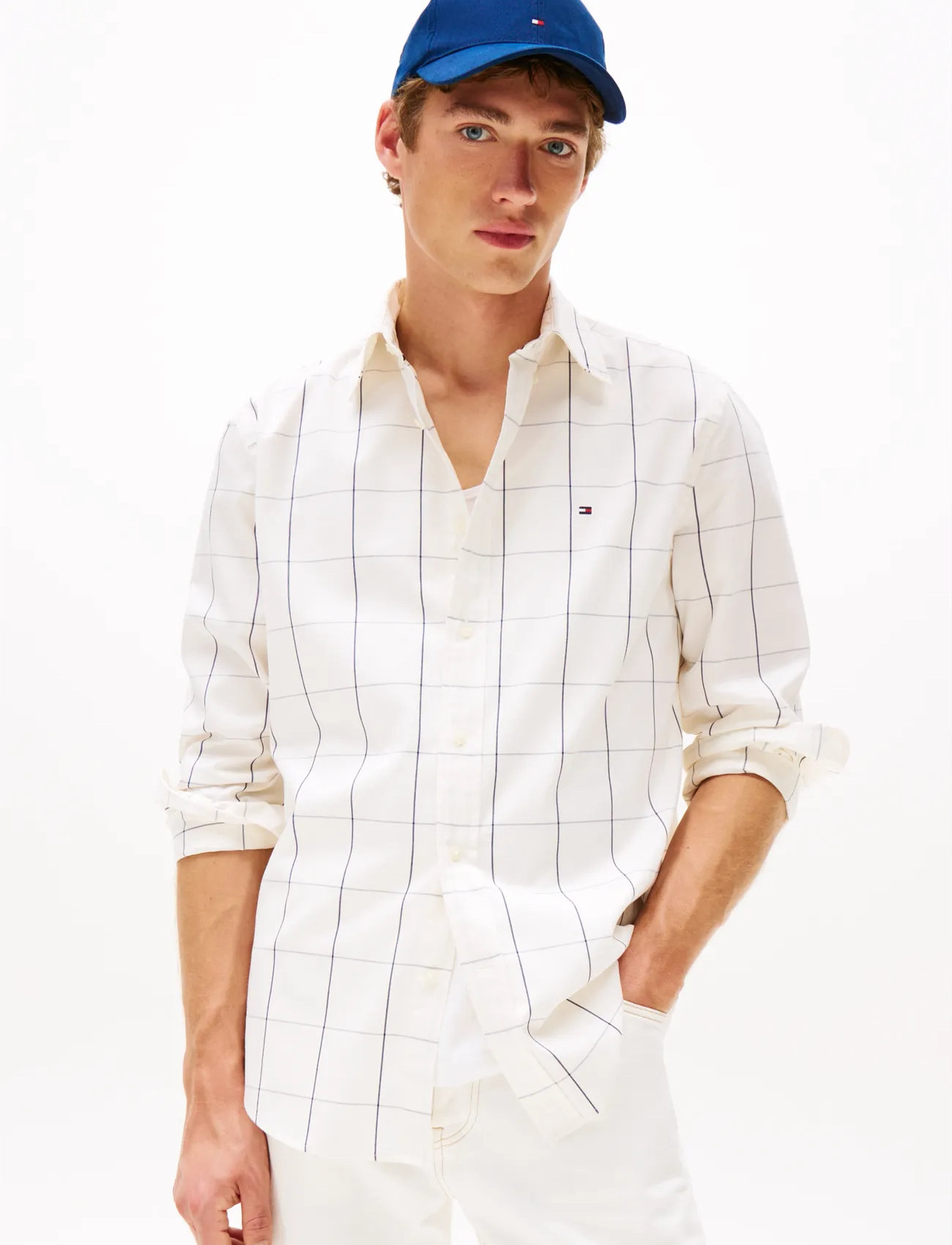 Tommy Hilfiger Lightweight Twill Window Shirt, XXL, White, Skjorter > Afslappet Shirts, Herre