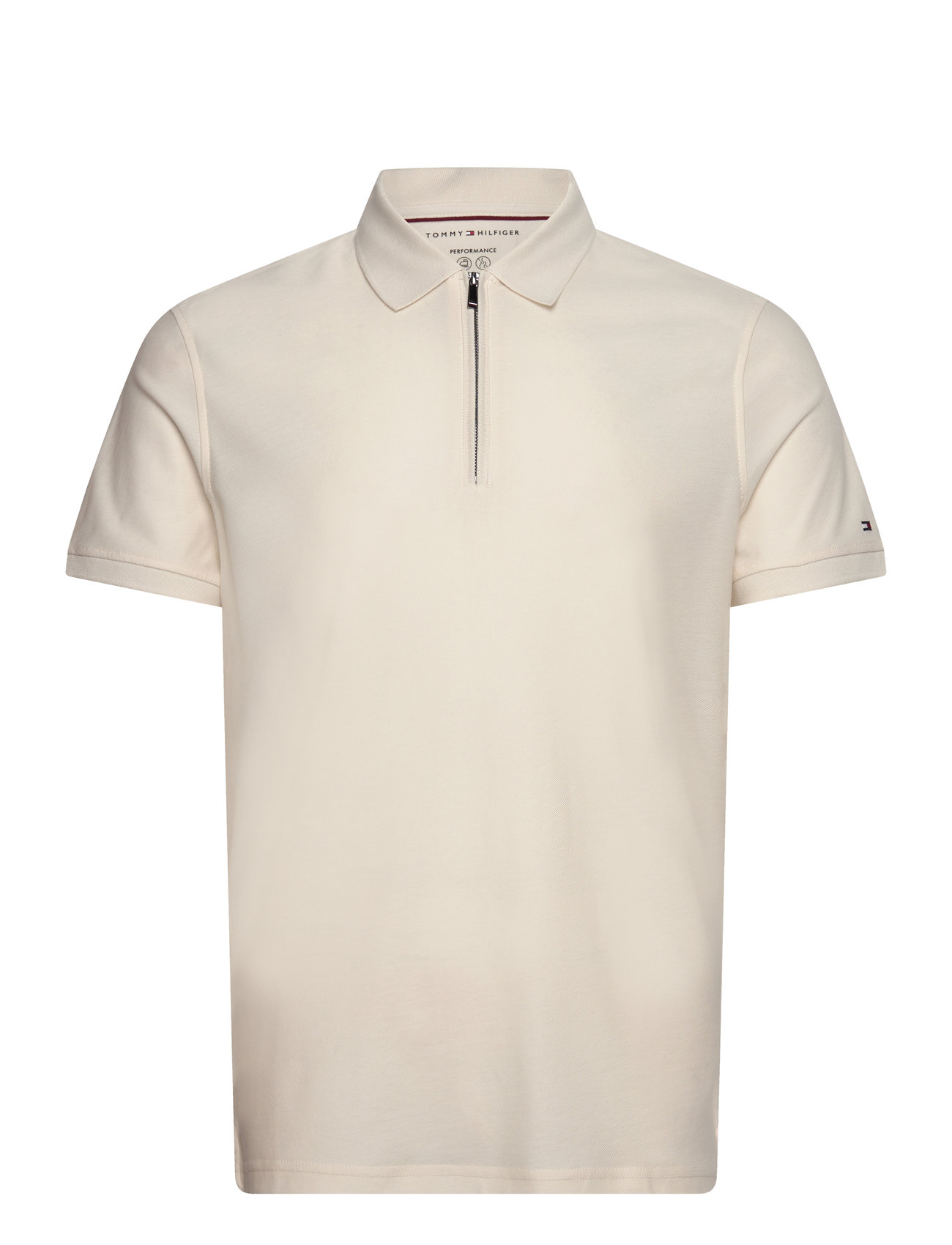 TOMMY HILFIGER Dc Performance Zip Polo Cream - XXL - Herren