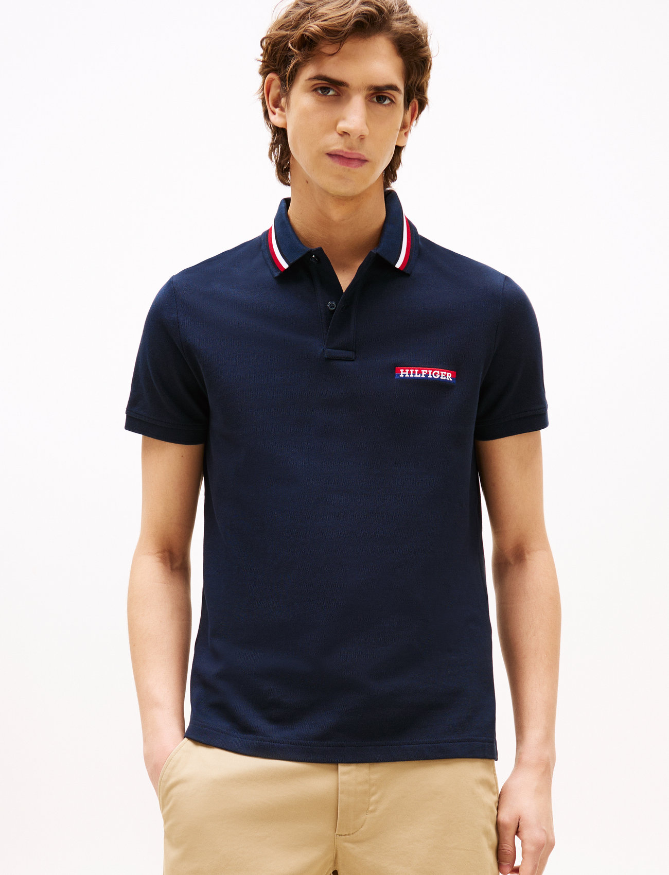 Tommy Hilfiger Hilfiger Tipped Reg Polo, S, Black, Poloer > Kortærmede, Herre