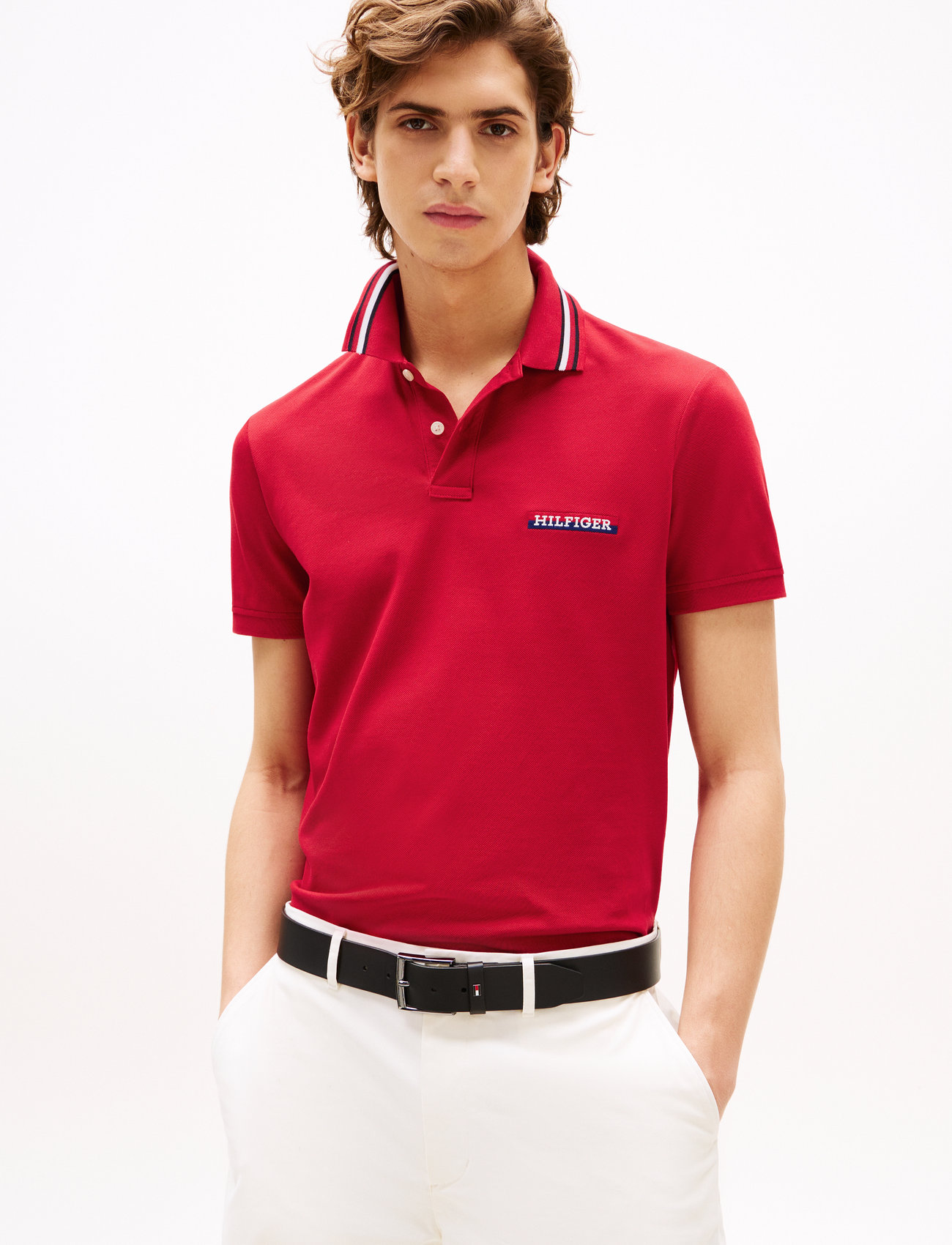 Tommy Hilfiger Hilfiger Tipped Reg Polo, M, Red, Poloer > Kortærmede, Herre