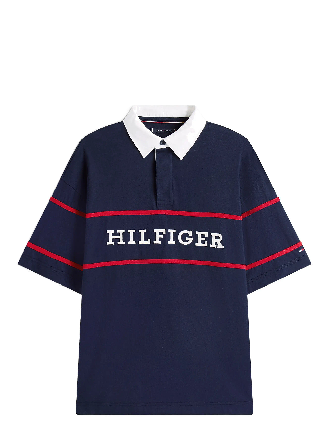 TOMMY HILFIGER Americana Colourblock Ss Rugby Navy - L - Herren