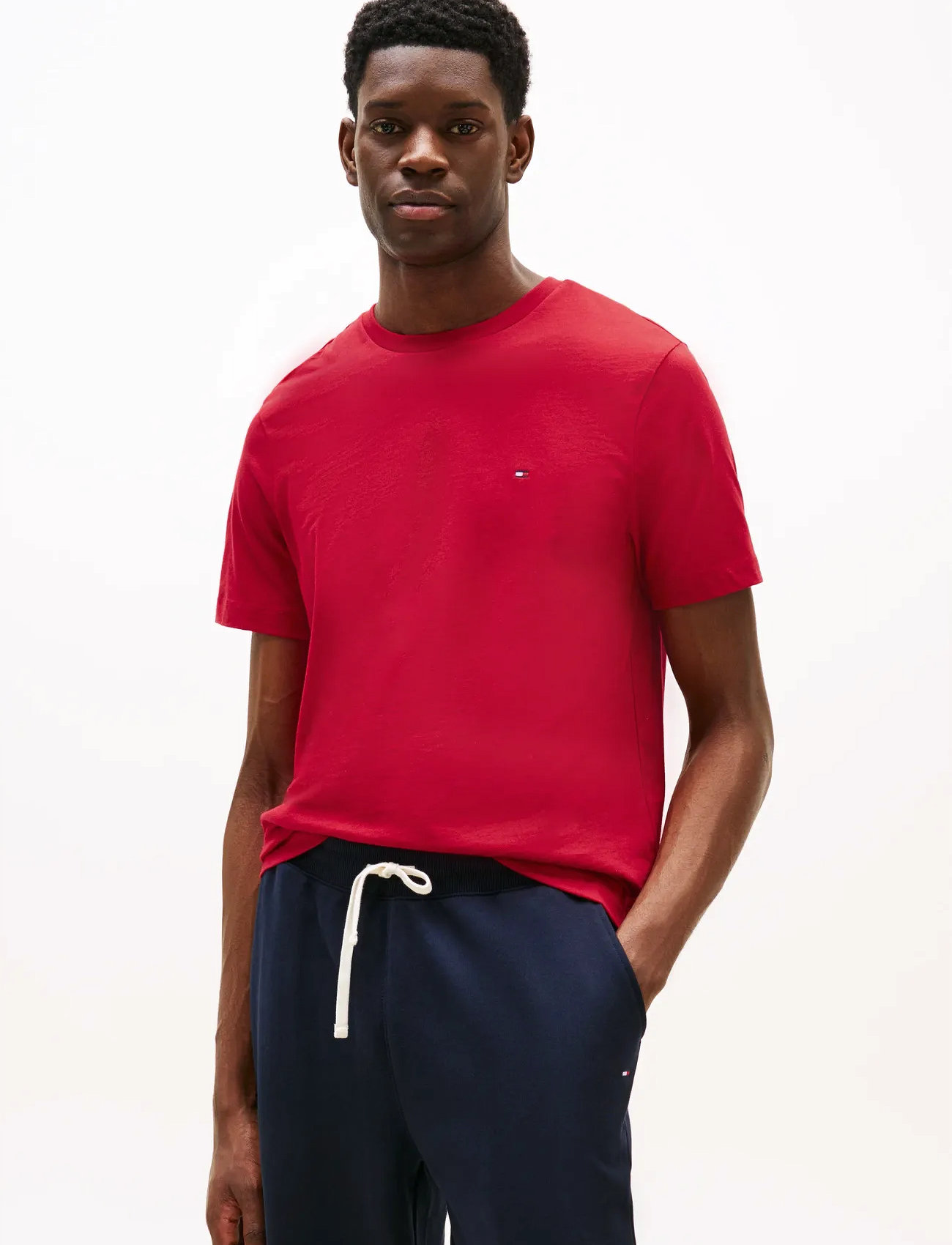 Tommy Hilfiger Ess Seasonal Reg Fit Solid Tee, S, Red, T-Shirts > Kortærmede, Herre