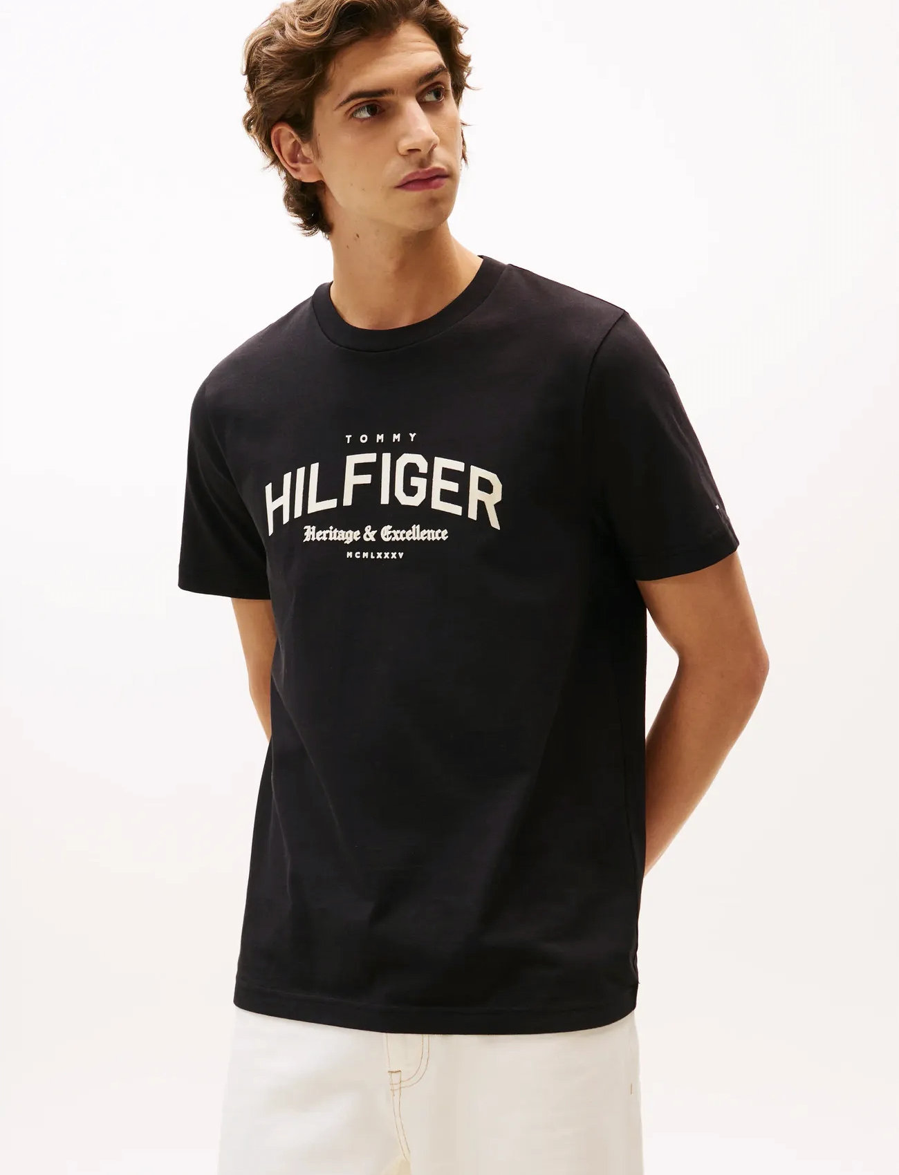 Tommy Hilfiger Hilfiger Arch Tee, XXL, Black, T-Shirts > Kortærmede, Herre