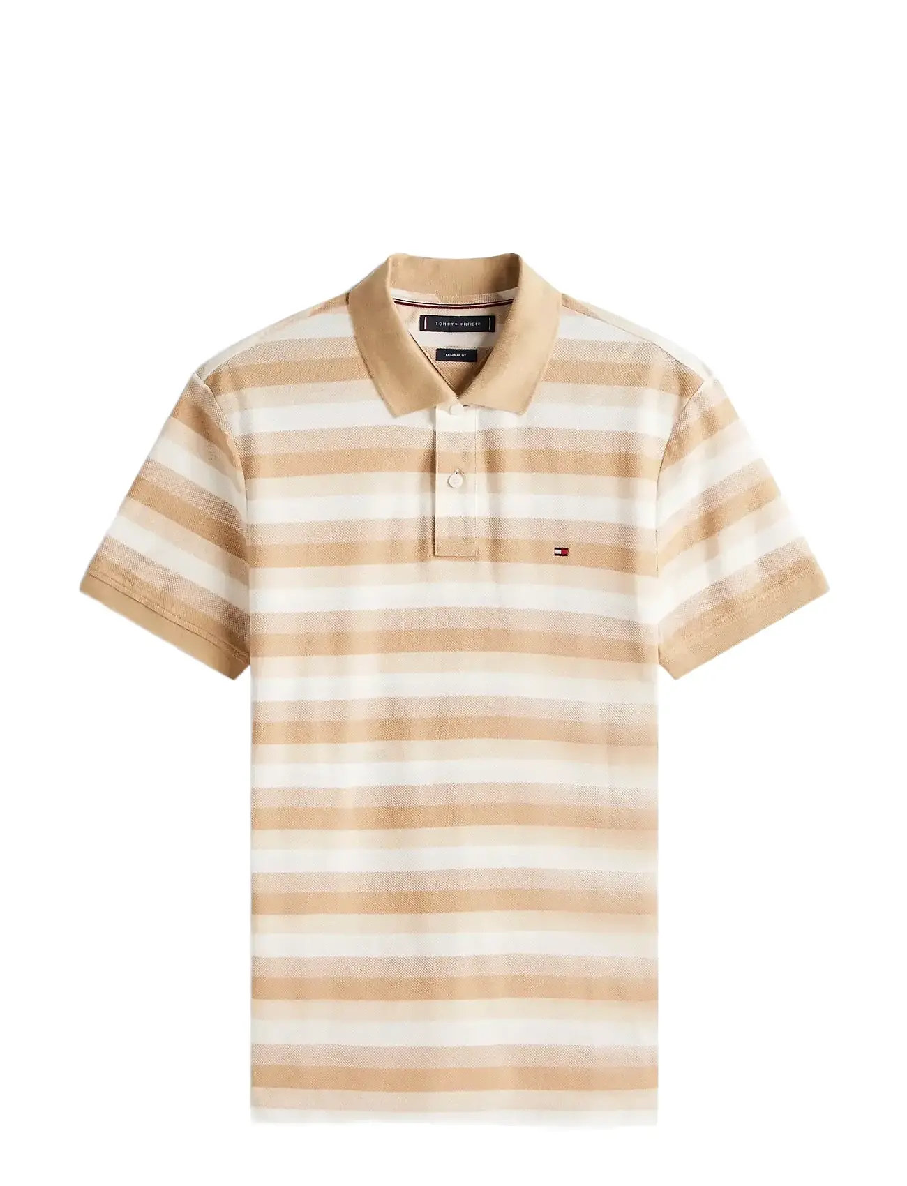 TOMMY HILFIGER Stripe Structure Reg Polo Beige - M - Herren