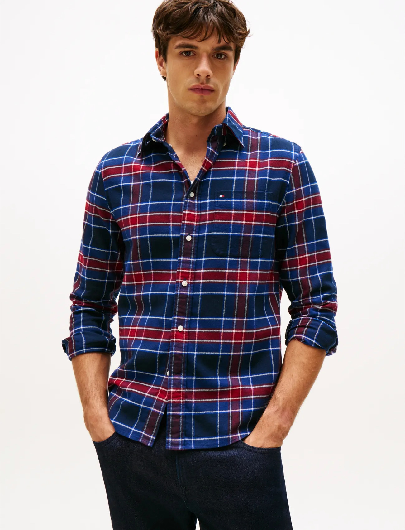 Tommy Hilfiger Hero Flannel Tartn Chck Rf Shirt, M, Multi/patterned, Skjorter > Afslappet Shirts, Herre