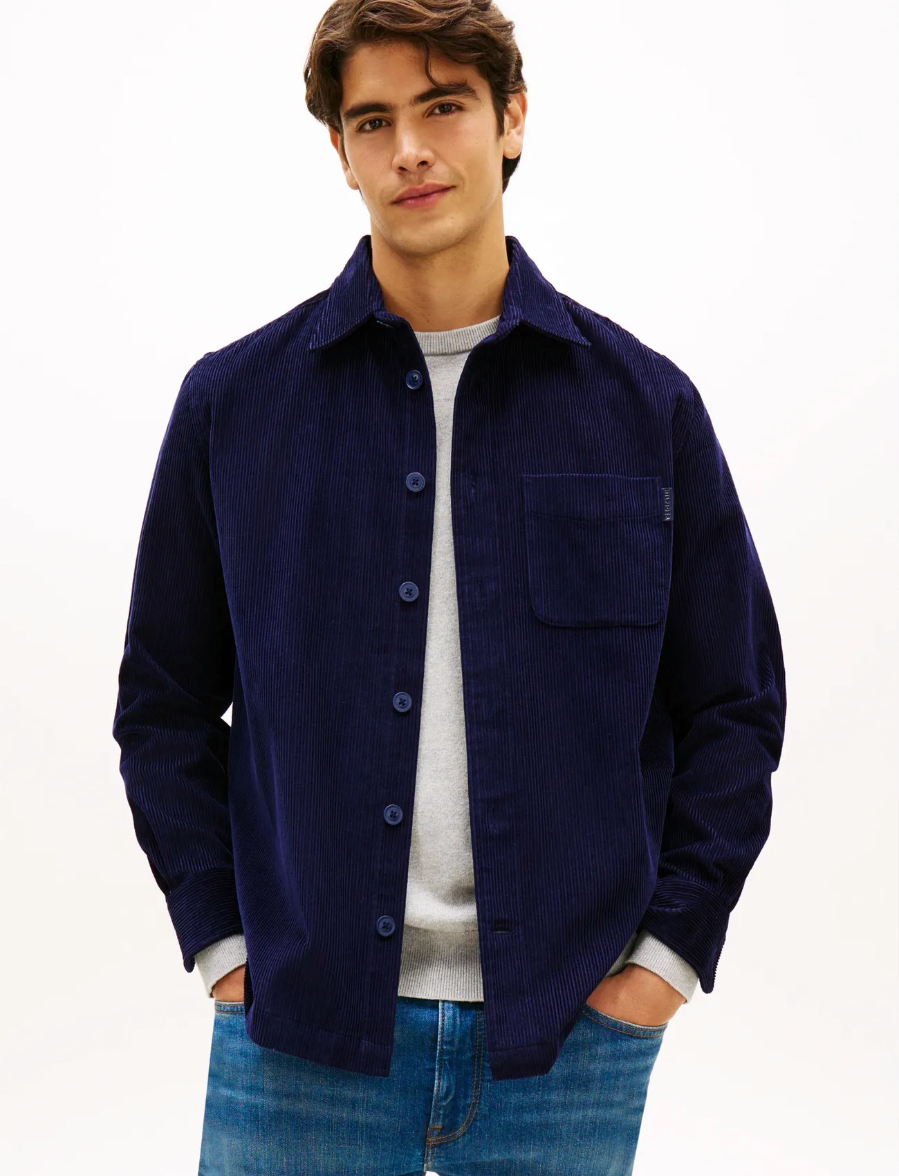 Tommy Hilfiger Corduroy Rlx Overshirt, S, Navy, Shirts > Corduroy Shirts, Herre