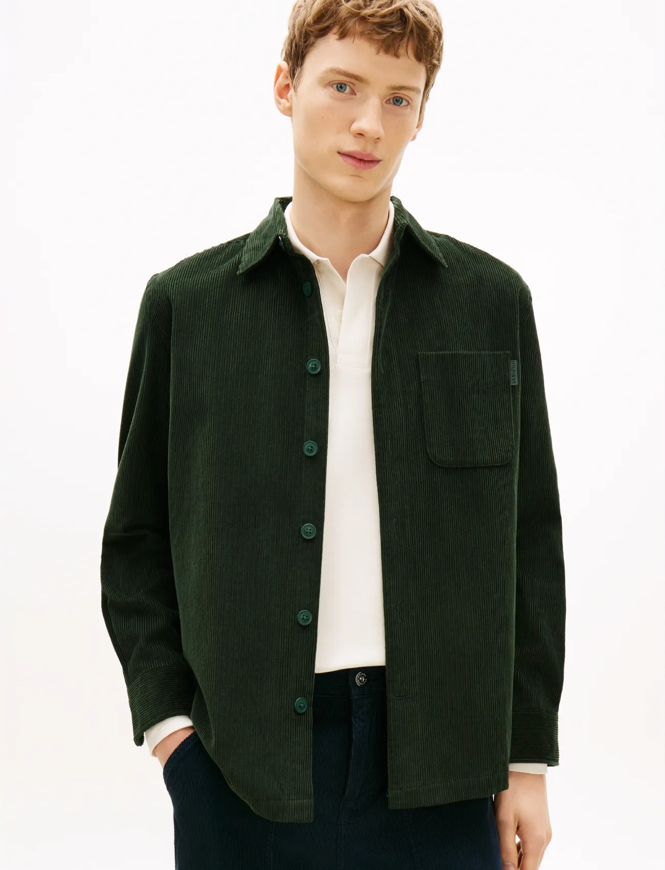 Tommy Hilfiger Corduroy Rlx Overshirt, XXL, Khaki green, Shirts > Corduroy Shirts, Herre