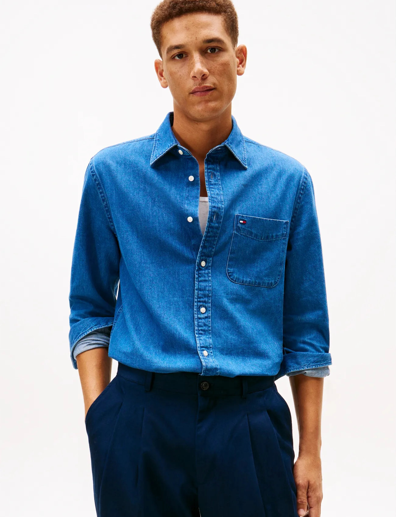 Tommy Hilfiger Denim Rf Shirt, XL, Blue, Skjorter > Afslappet Shirts, Herre
