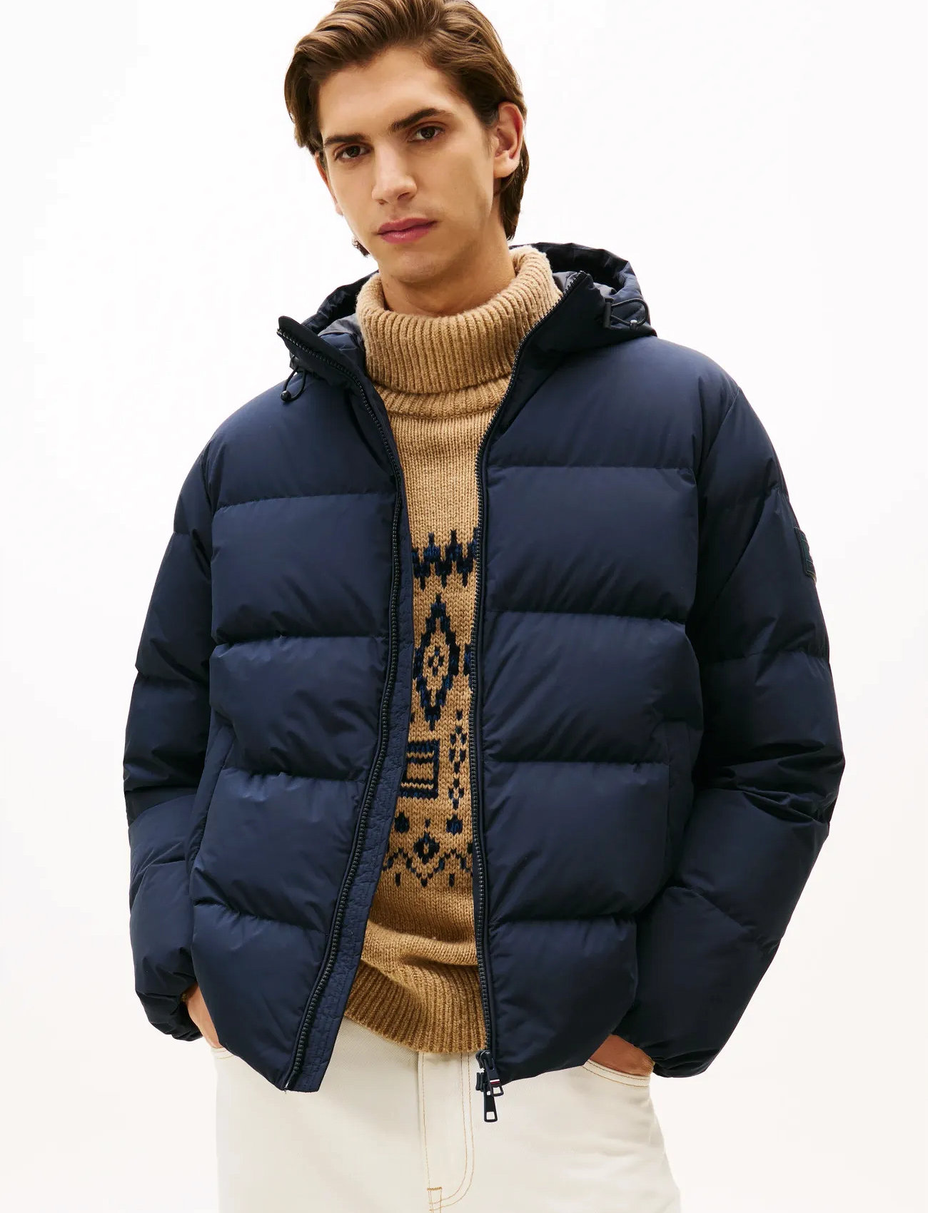 Tommy Hilfiger Down Hooded Puffer Jkt, S, Navy, Jakker > Vatterede Jakker, Herre