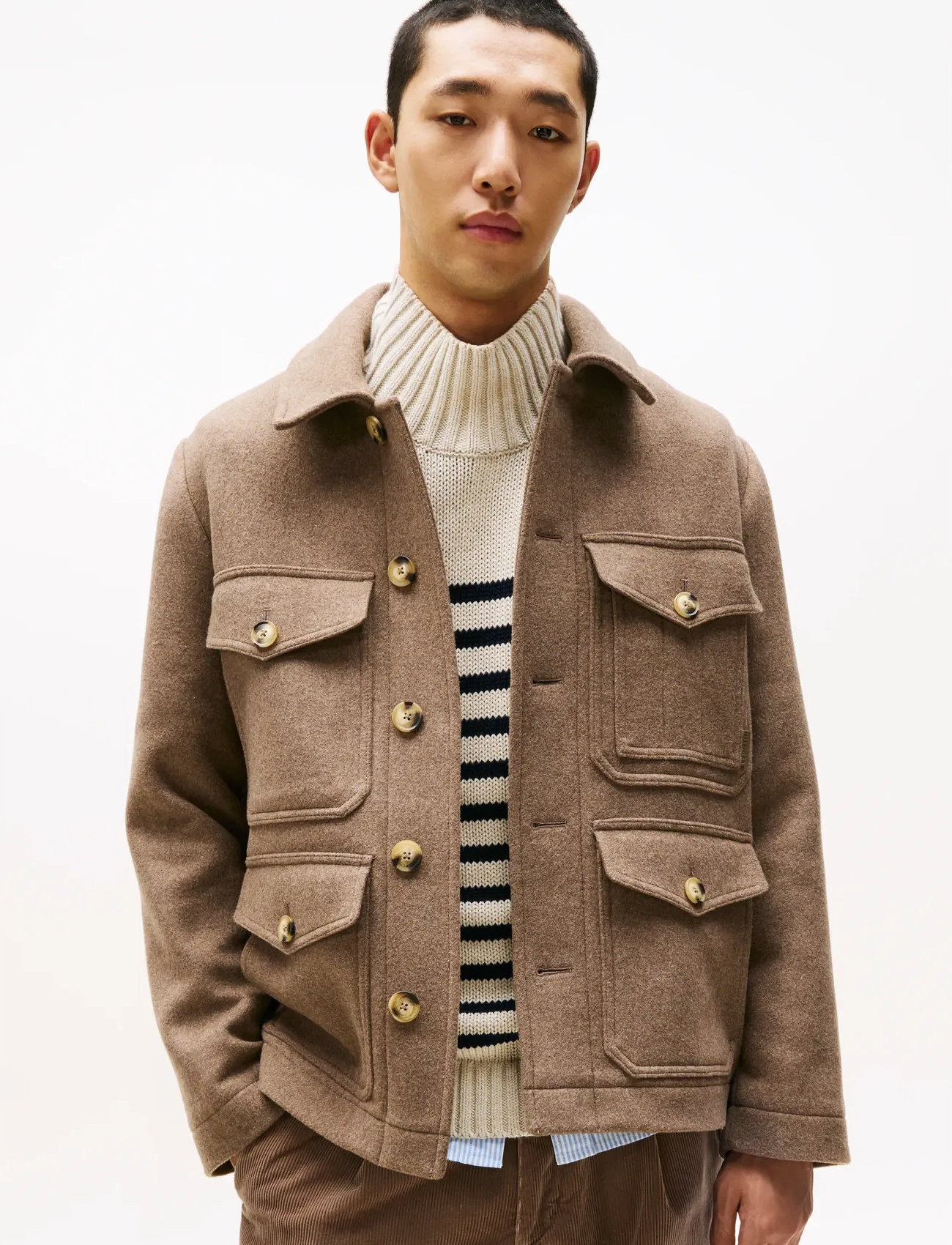 Tommy Hilfiger Wool 4Pkt Jacket, S, Brown, Jakker > Uldjakker, Herre