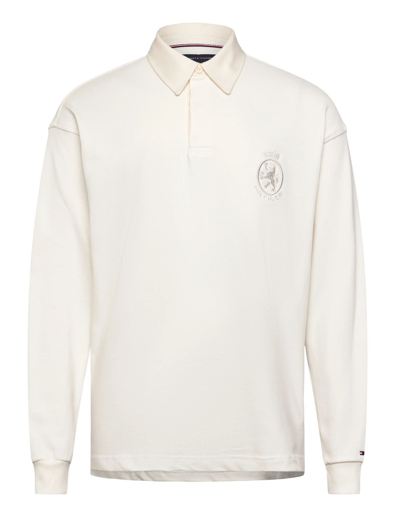 TOMMY HILFIGER Peached Crest Solid Rugby Cream - XS - Herren