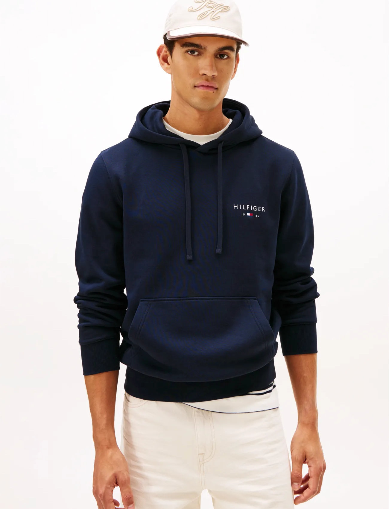 Tommy Hilfiger Brand Love Small Hilfiger Hoodie, M, Navy, Sweatshirts & Hættetrøjer > Hættetrøjer, Herre