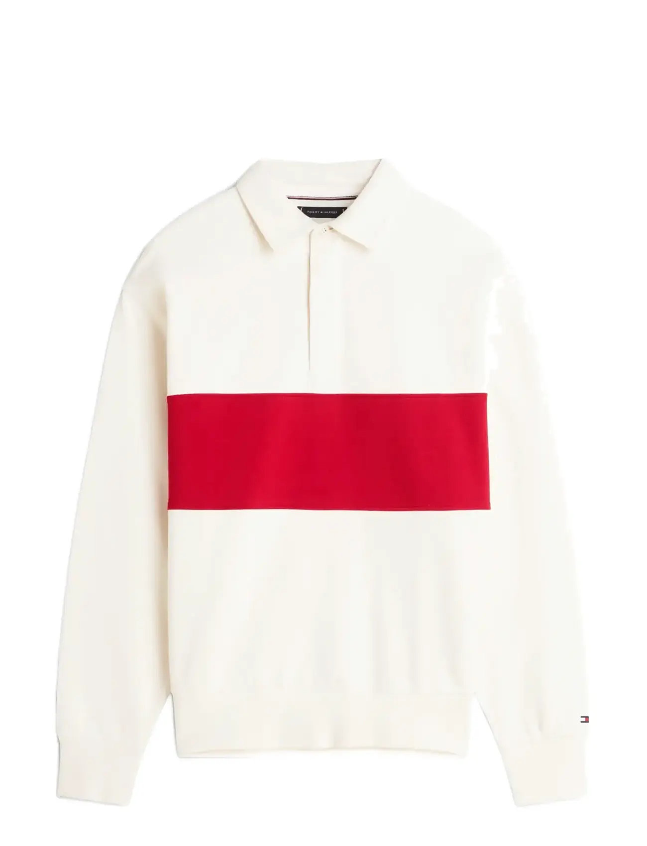 TOMMY HILFIGER Ess Fleece Colorblock Rugby Cream - XL - Herren