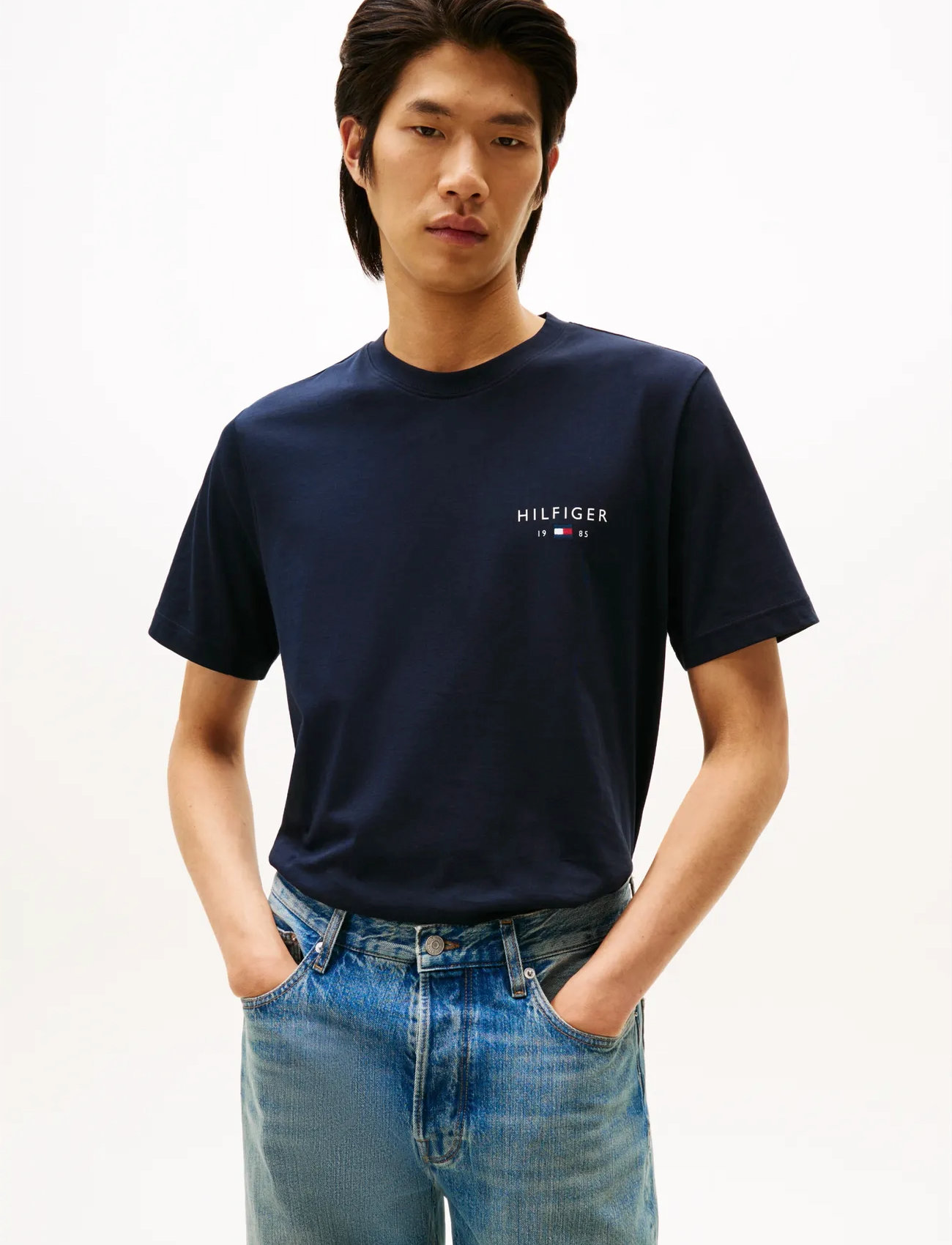 Tommy Hilfiger Brand Love Small Hilfiger Tee, XL, Navy, T-Shirts > Kortærmede, Herre