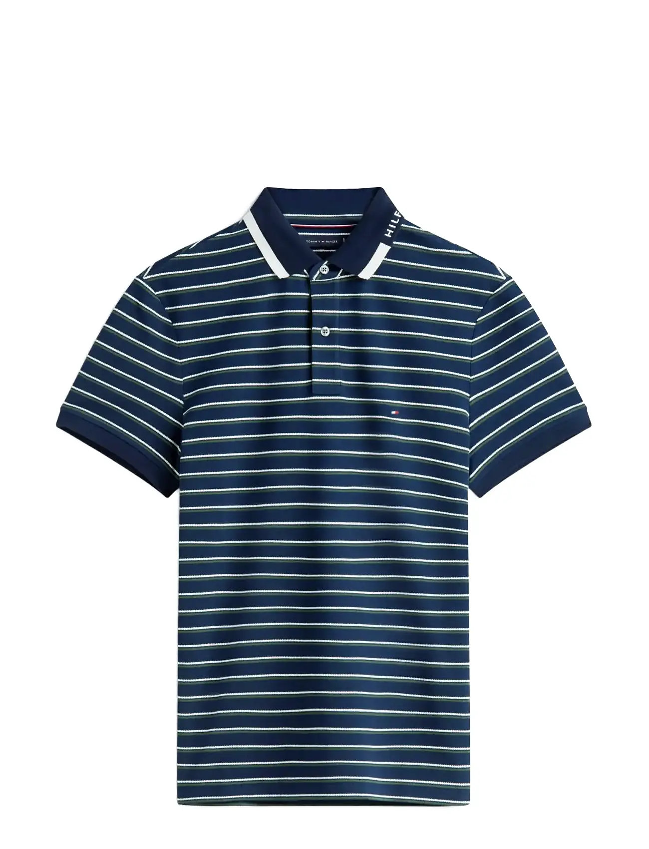 TOMMY HILFIGER Pique Grafic Collar Reg Polo Navy - M - Herren