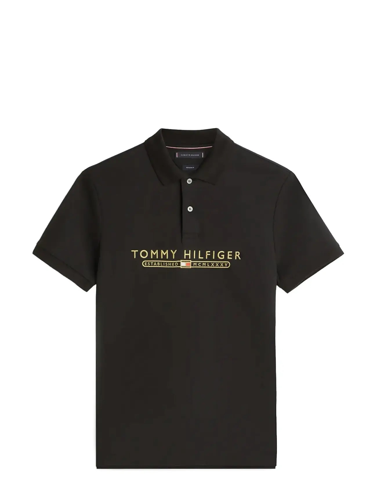 TOMMY HILFIGER Icon Lux Interlock Reg Polo Schwarz - M - Herren