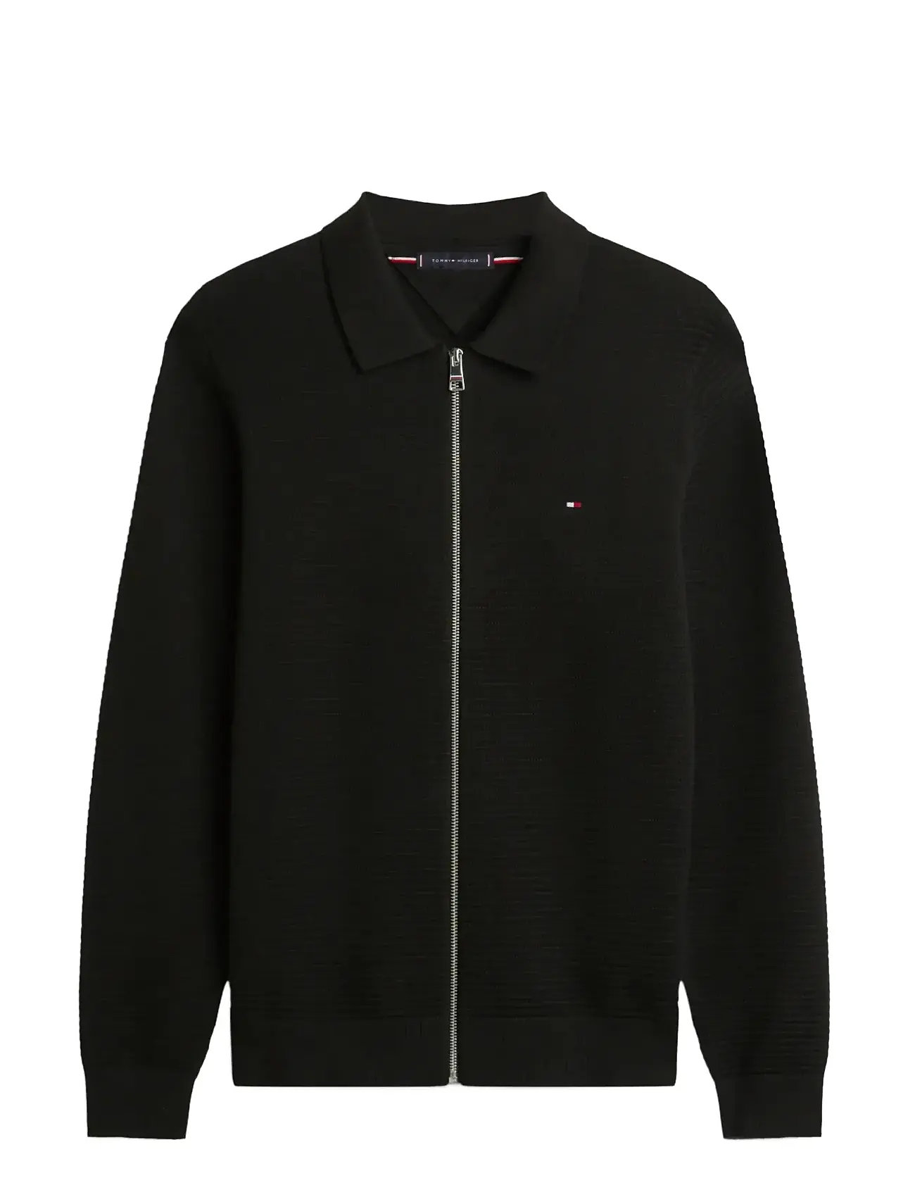 TOMMY HILFIGER Seasonal Structure Zip Thru Polo Schwarz - M - Herren