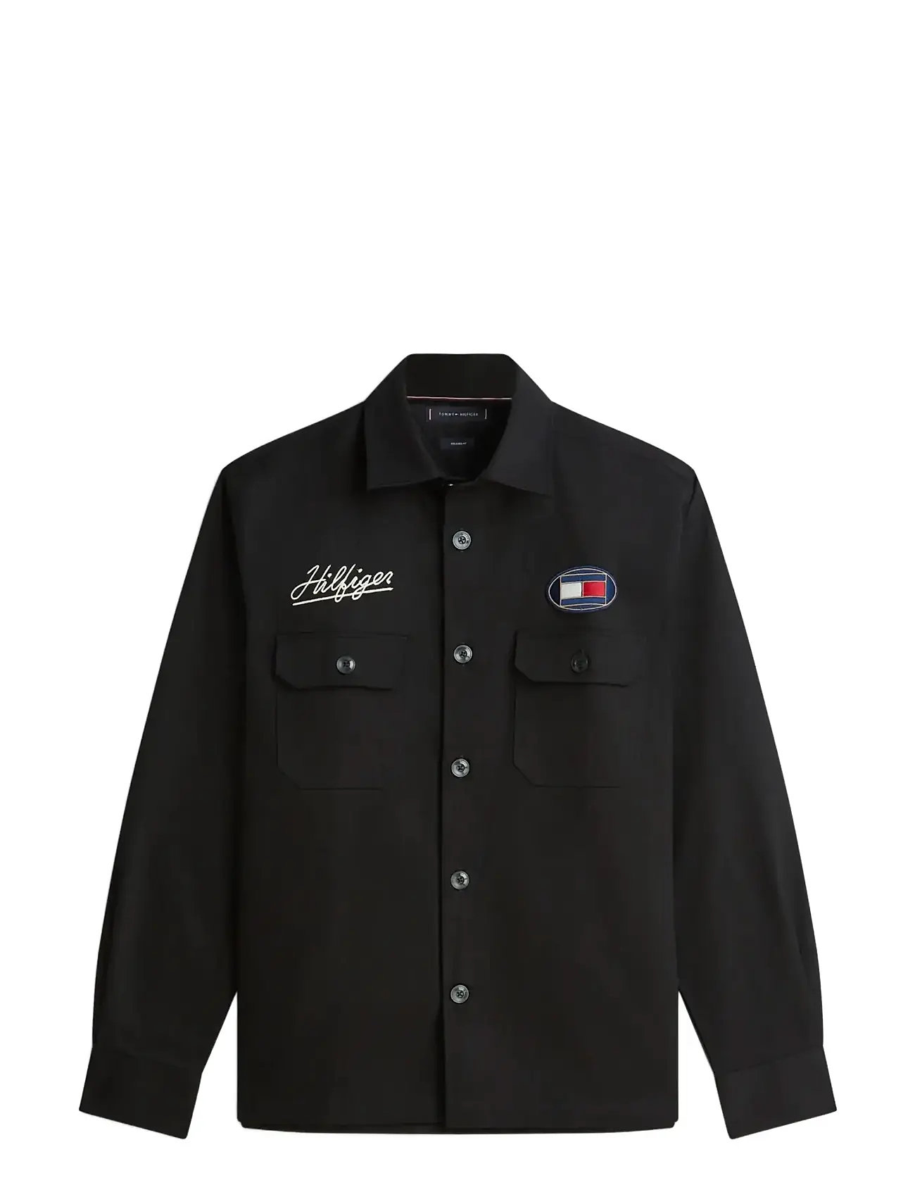 TOMMY HILFIGER Herringbone Overshirt Schwarz - M - Herren