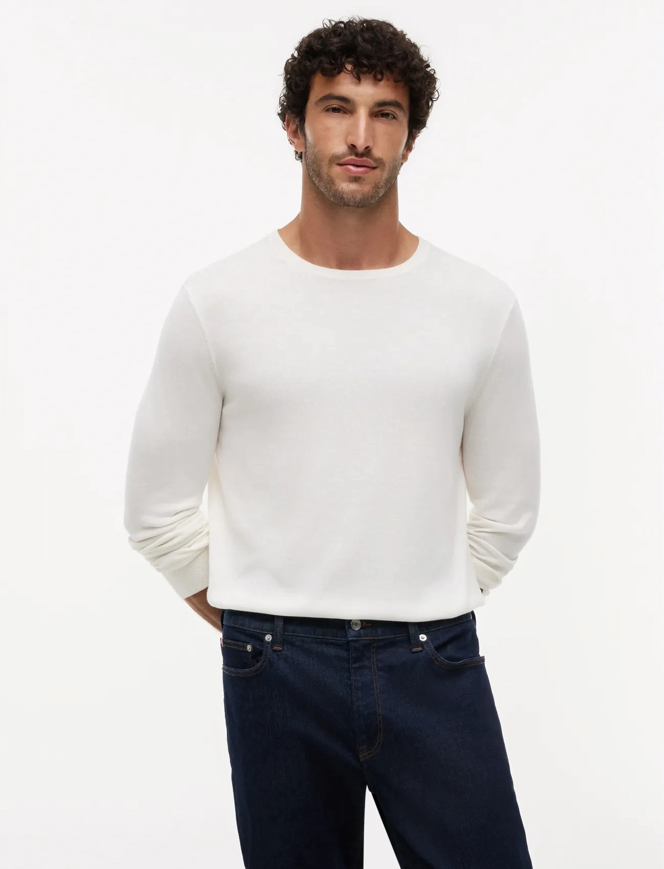 Tommy Hilfiger Dc Cotton/Lyocell Cneck, XXL, White, Strik > Runde Halse, Herre