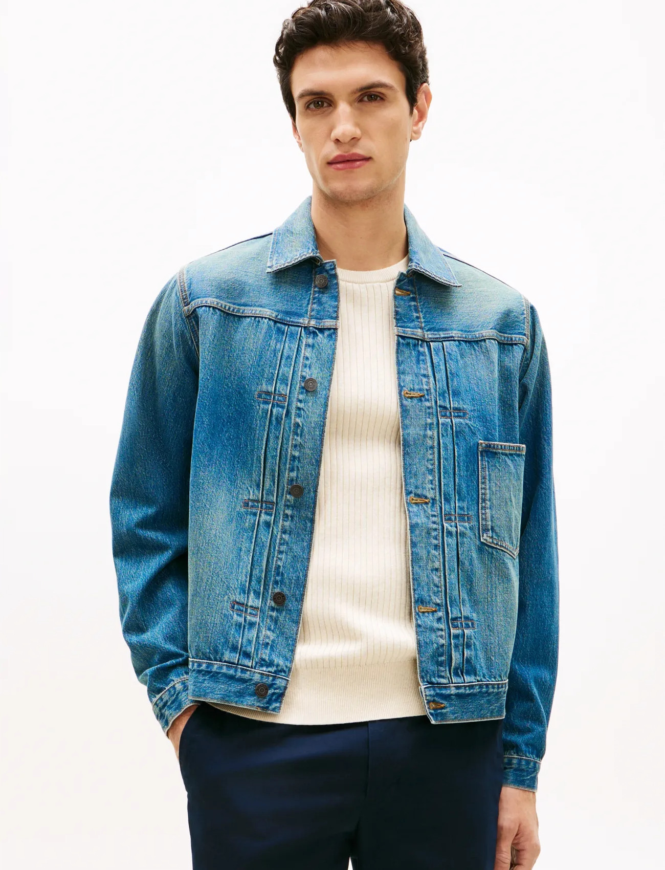 Tommy Hilfiger Trucker Jkt Type 1 Mario Indigo, XXL, Blue, Denim > Unlined Denim Jackets, Herre