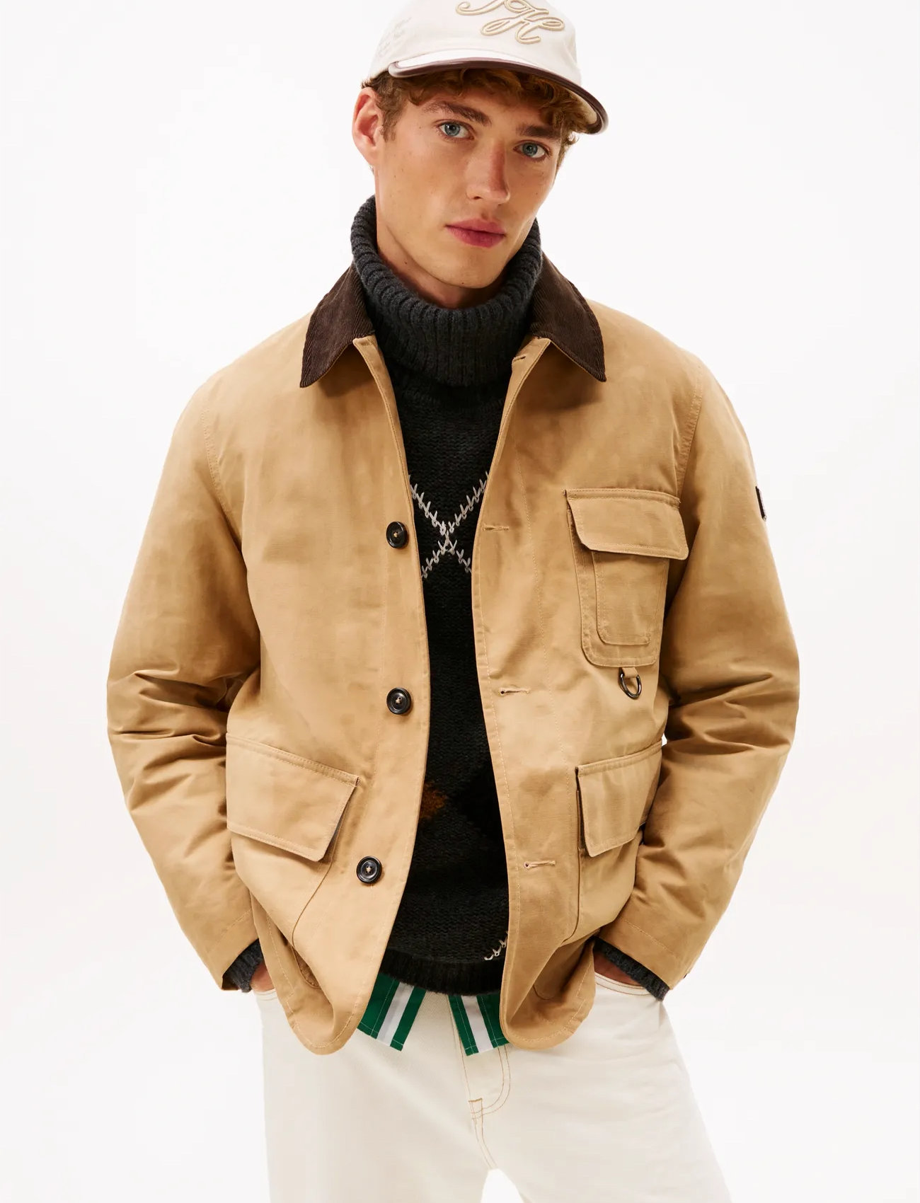 Tommy Hilfiger Waxed Barn Jacket, M, Beige, Jakker > Parkaer, Herre
