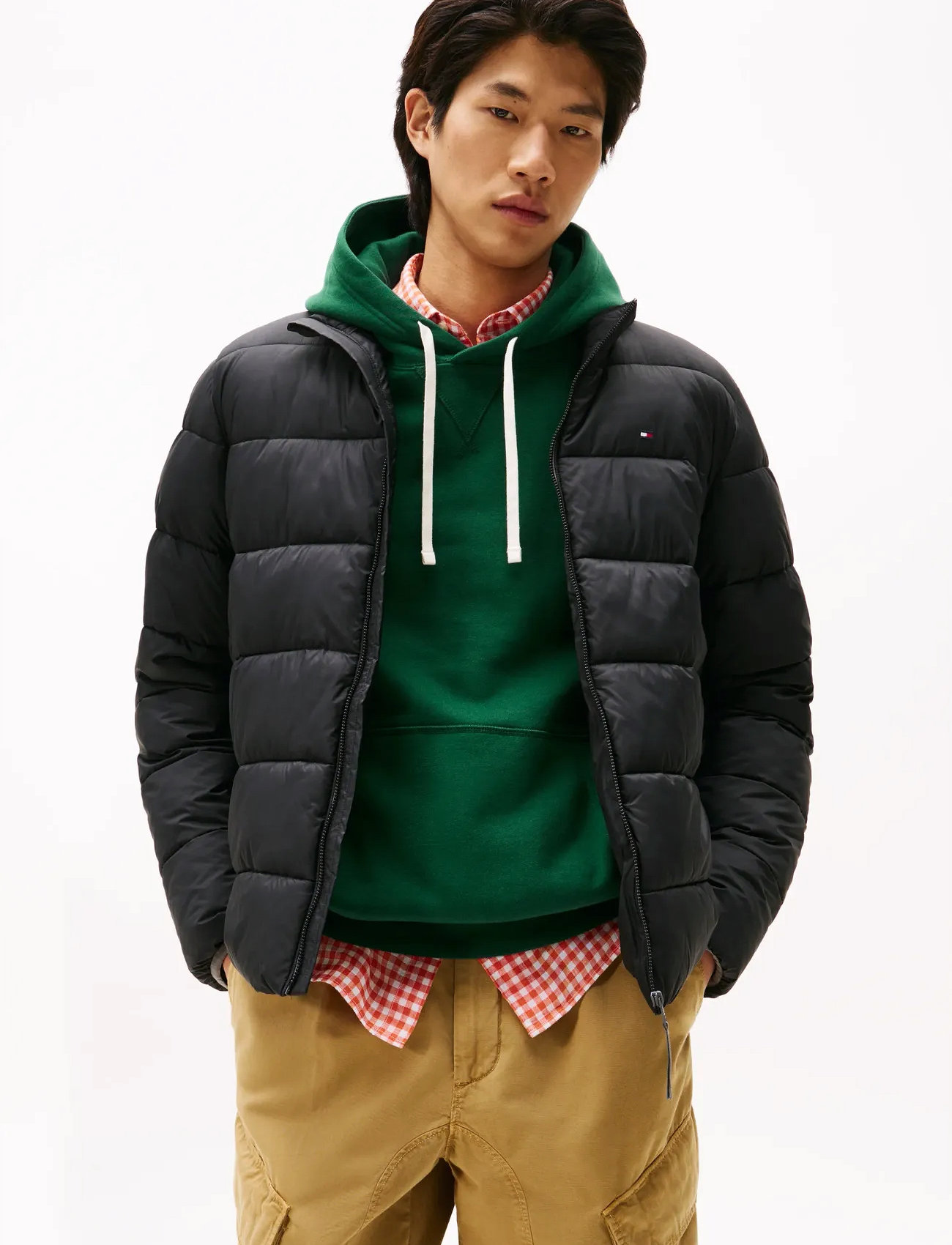 Tommy Hilfiger Mid Weight Stand Collar Jkt, S, Black, Jakker > Vatterede Jakker, Herre
