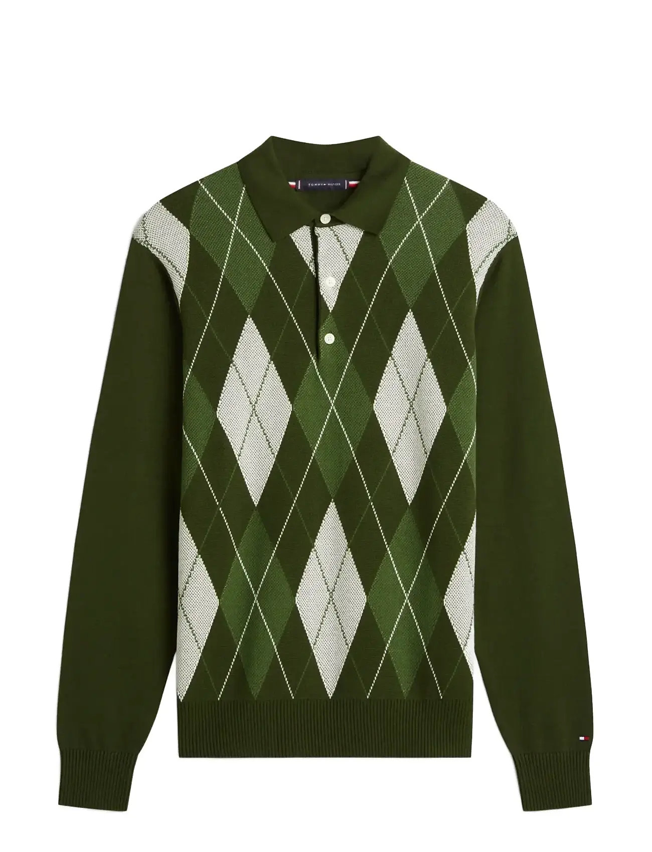 TOMMY HILFIGER Argyle Ls Rugby Grün - S - Herren