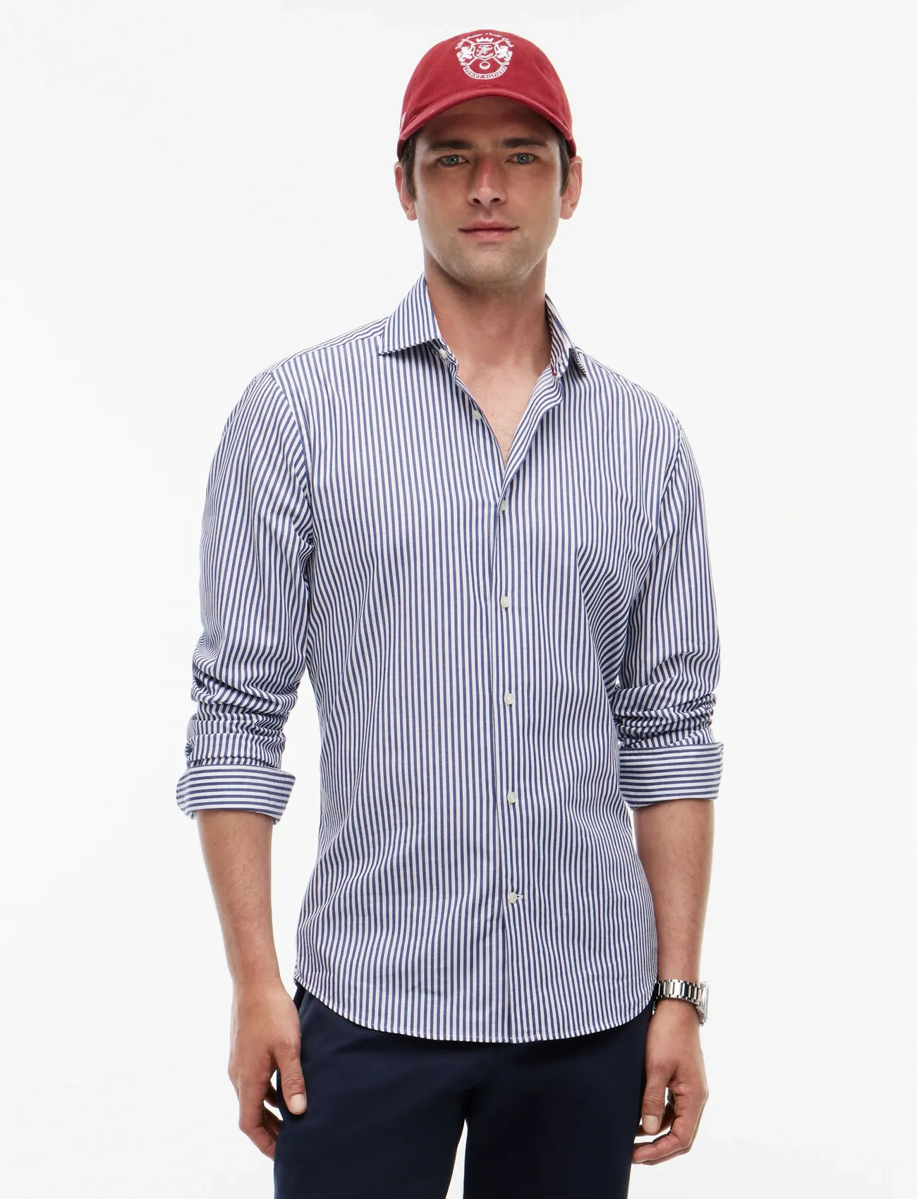Tommy Hilfiger Dc Flex Collar Clssc Strp Shirt, R/39, Blue, Shirts > Striped Shirts, Herre