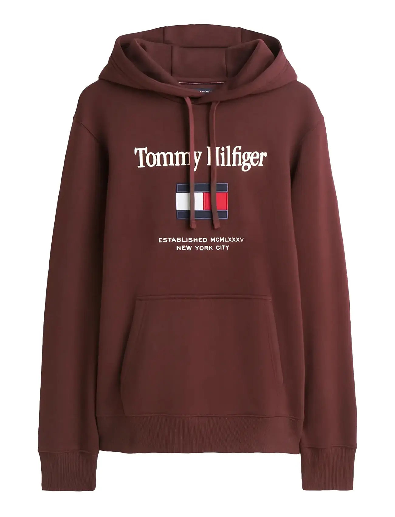 TOMMY HILFIGER Tommy Embro Flag Hoodie Braun - L - Herren