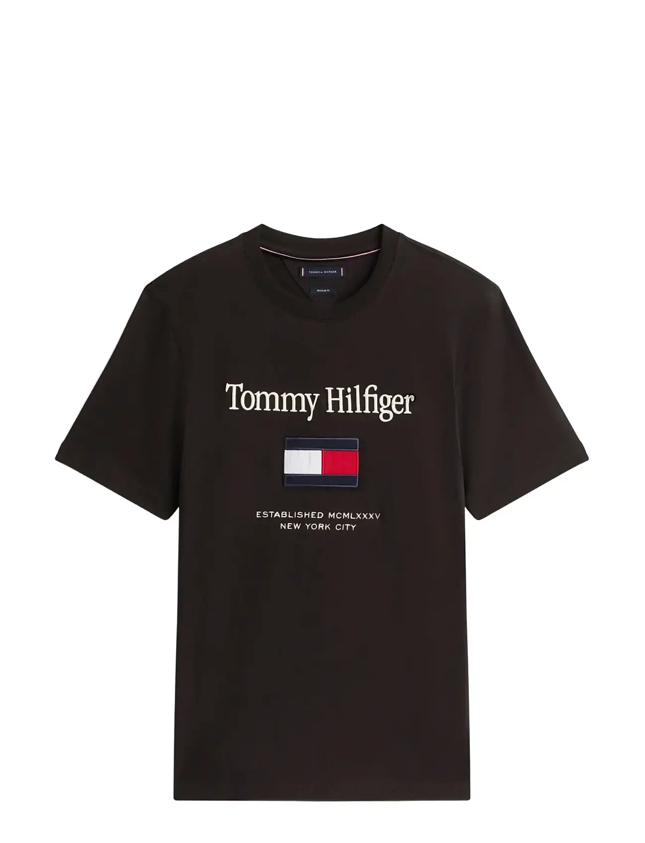 TOMMY HILFIGER Tommy Embro Flag Tee Schwarz - XXL - Herren