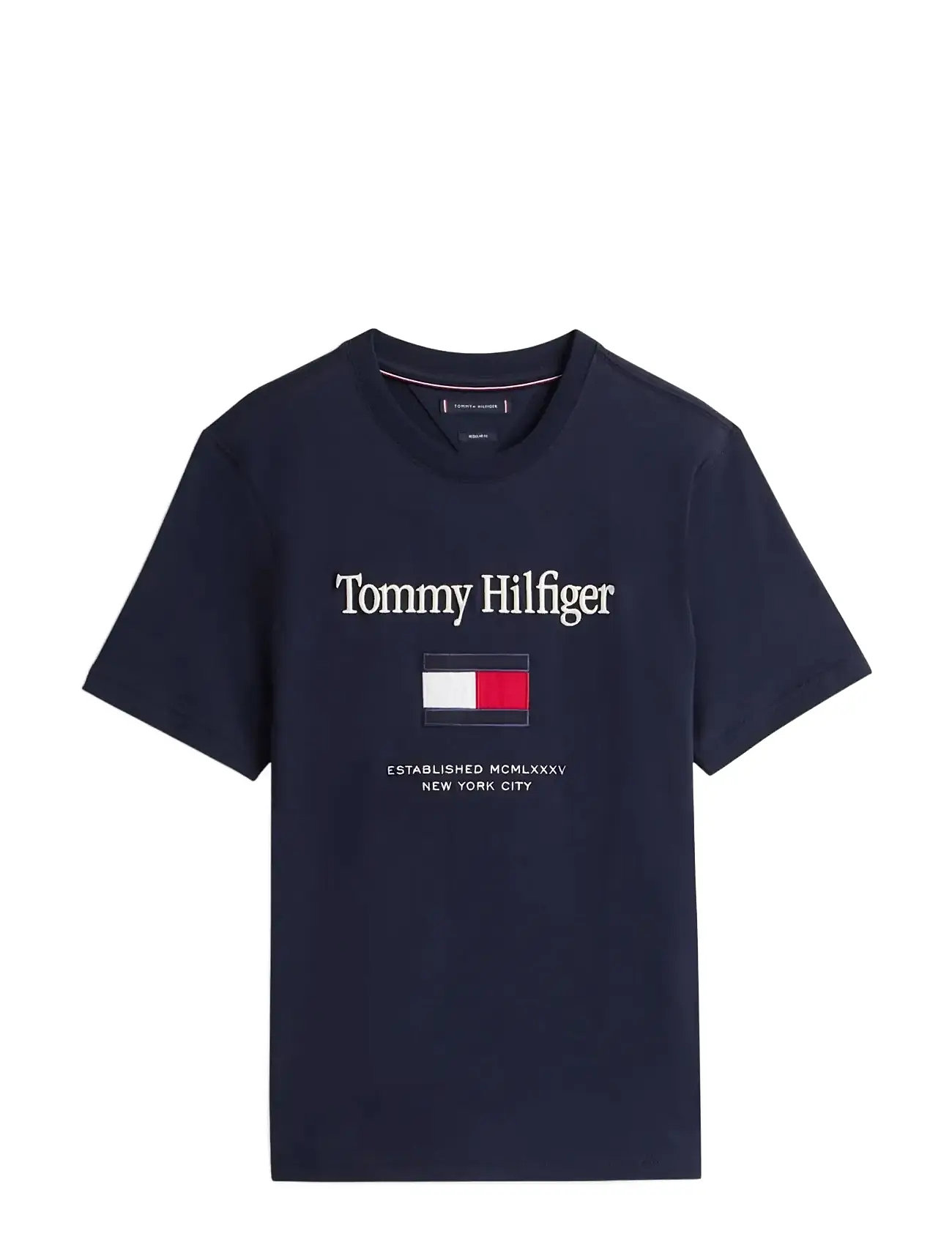 TOMMY HILFIGER Tommy Embro Flag Tee Navy - XXL - Herren