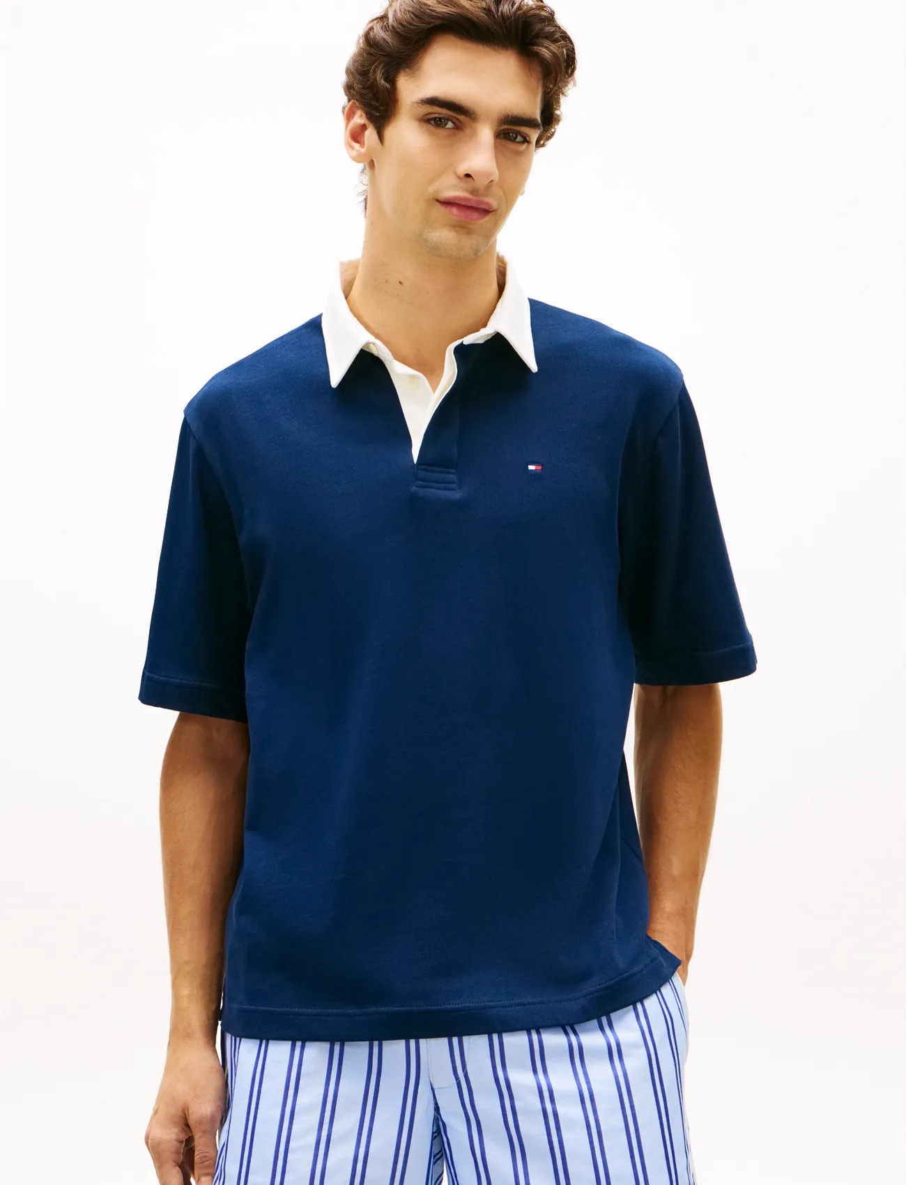 Tommy Hilfiger Big Flag Cb Relaxed Polo, L, Navy, Poloer > Kortærmede, Herre