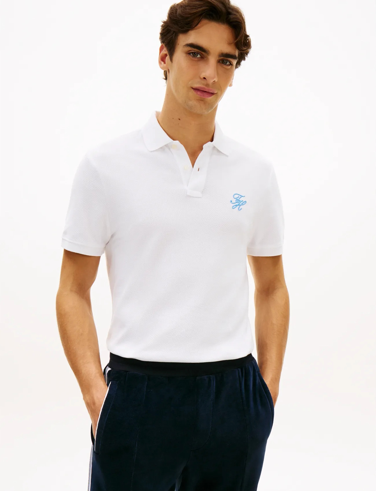 Tommy Hilfiger Th Script Reg Polo, XL, White, Poloer > Kortærmede, Herre
