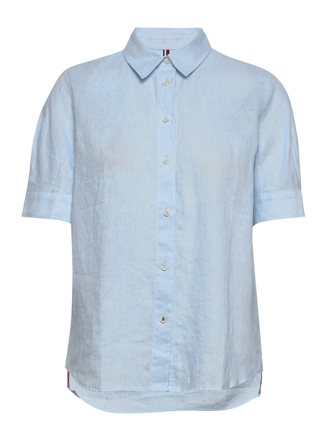 privatliv parti Anvendt Tommy Hilfiger kortærmede skjorter – Th Essential Penelope Shirt Ss Kortærmet  Skjorte Blå Tommy Hilfiger til herre i Hvid - Pashion.dk