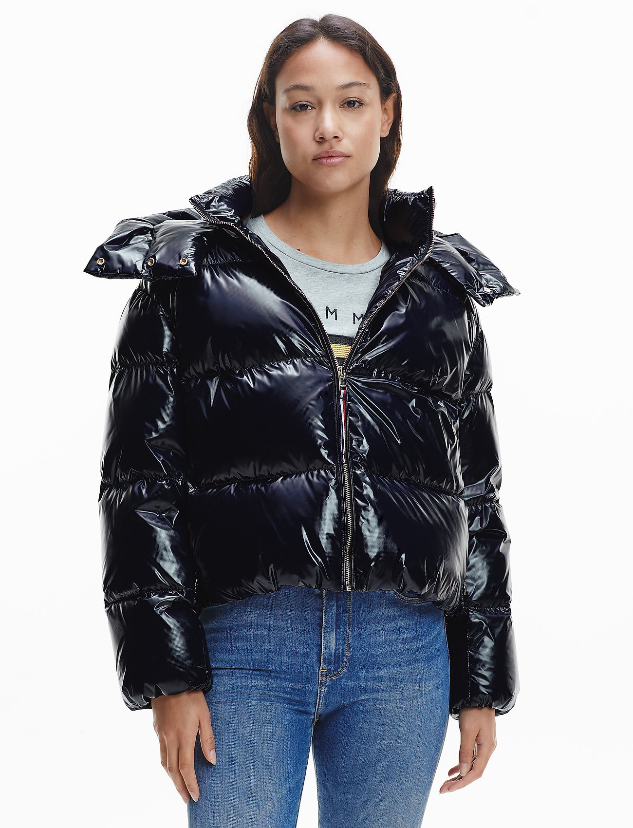 Tommy Hilfiger - GLOSSY DOWN PUFFER JACKET - down- & padded jackets - desert sky - 0