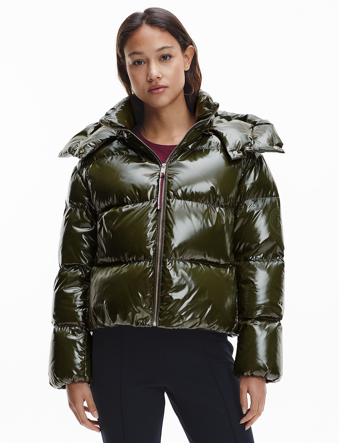 Tommy Hilfiger - GLOSSY DOWN PUFFER JACKET - winter jackets - olivewood - 0