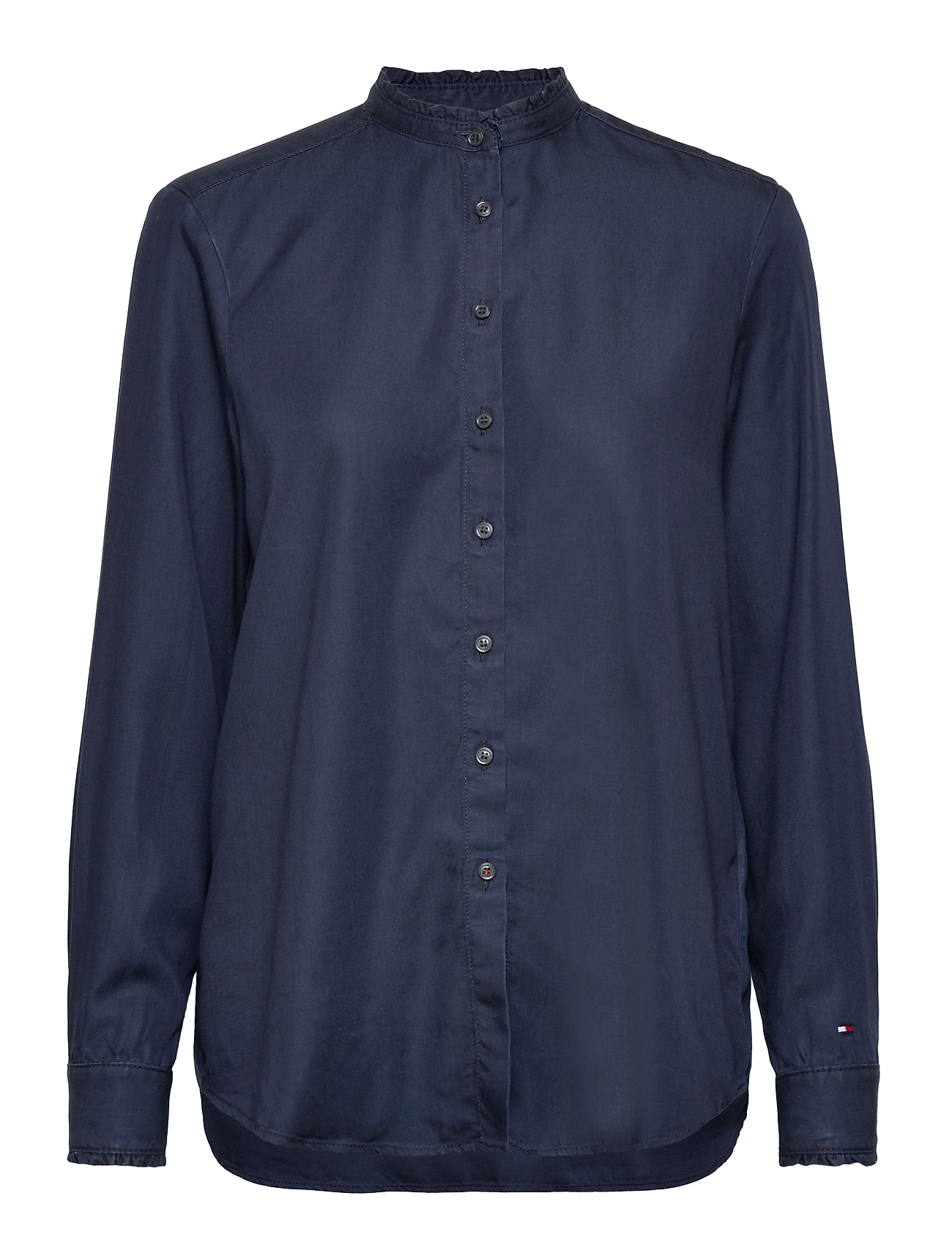 Chambray Relaxed Frill Shirt Ls Blue Tommy Hilfiger