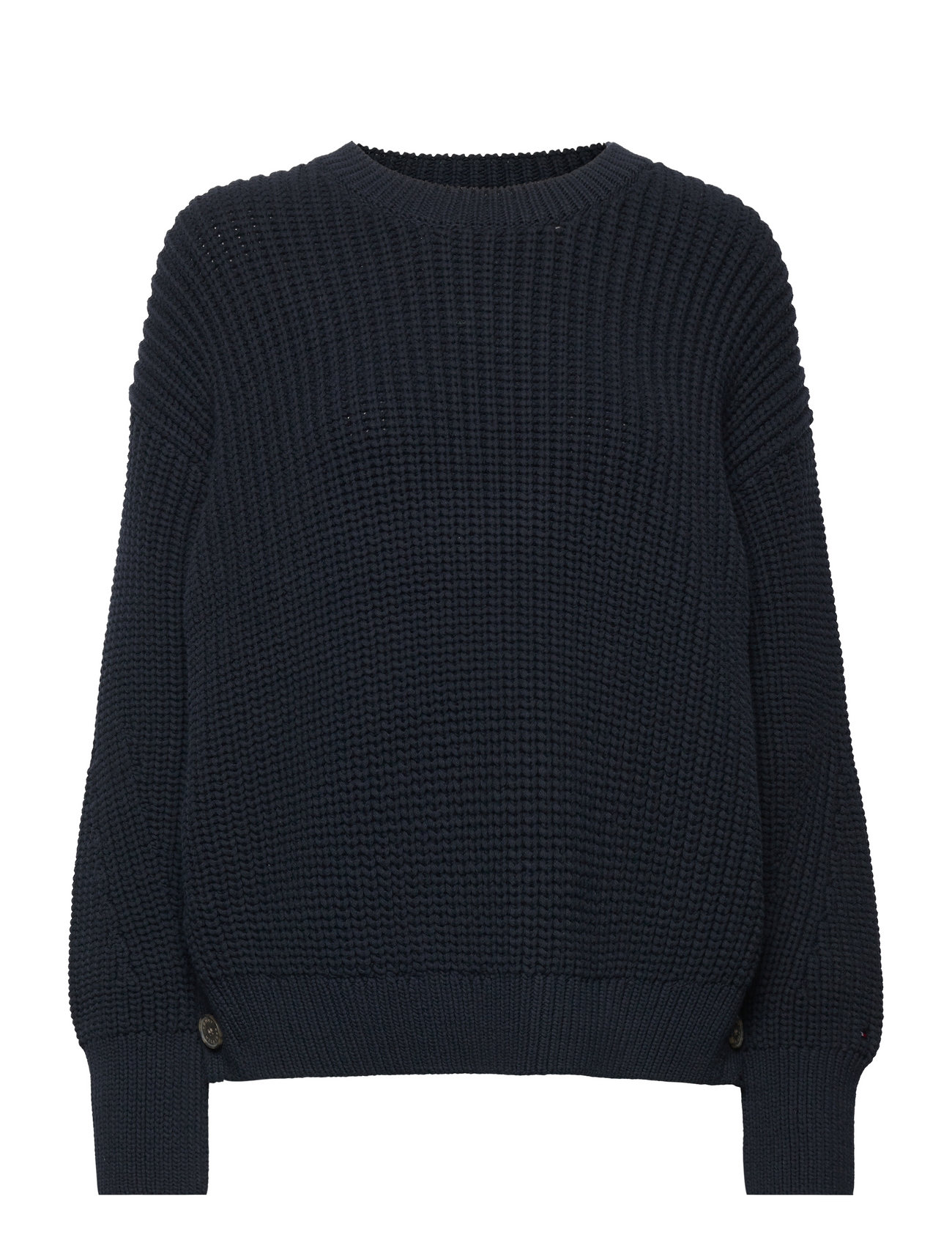 Tommy Hilfiger Org Cotton Button C-nk Sweater - Pulls - Boozt.com