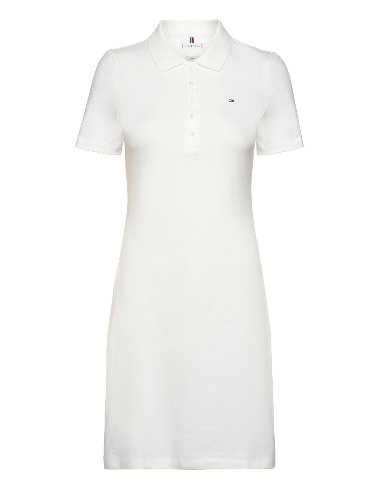 1985 Slim Pique Polo Dress Ss Kort Kjole White Tommy Hilfiger