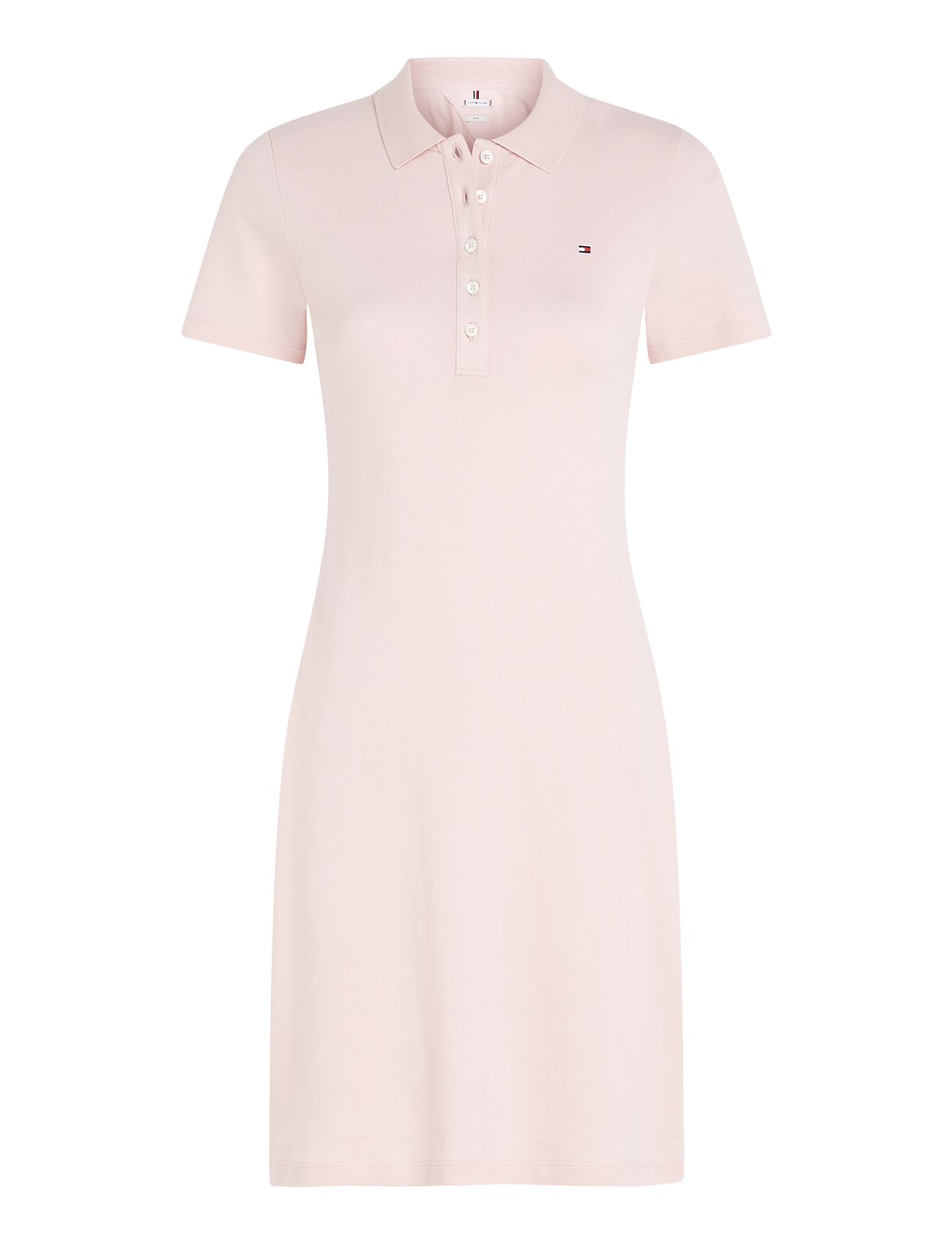 1985 Slim Pique Polo Dress Ss Kort Kjole Pink Tommy Hilfiger