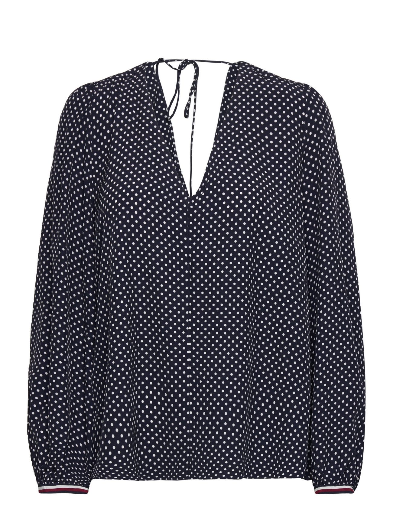 Polkadot V-Neck Blouse Ls Navy Tommy Hilfiger