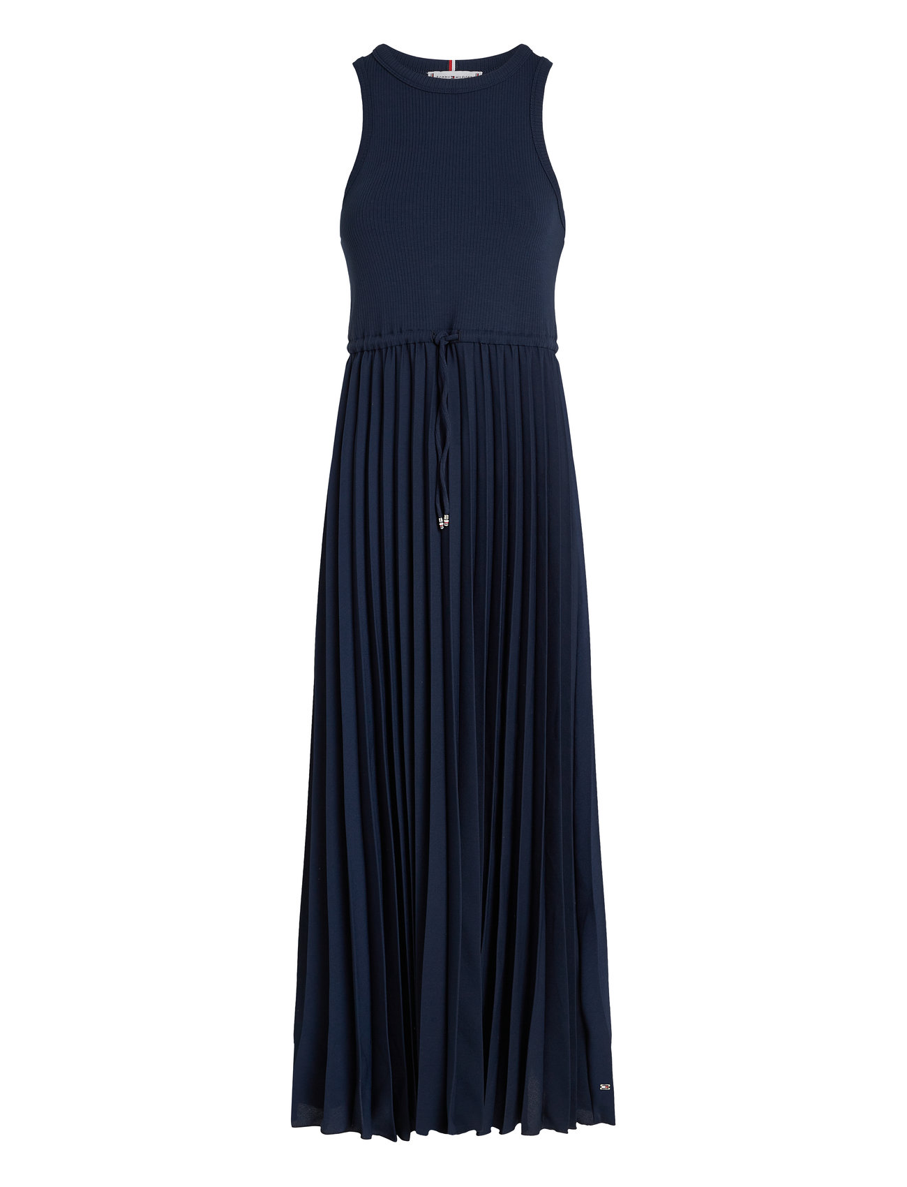 Tommy Hilfiger Rib Tank Pleated Dress Midi Ns Marinblå