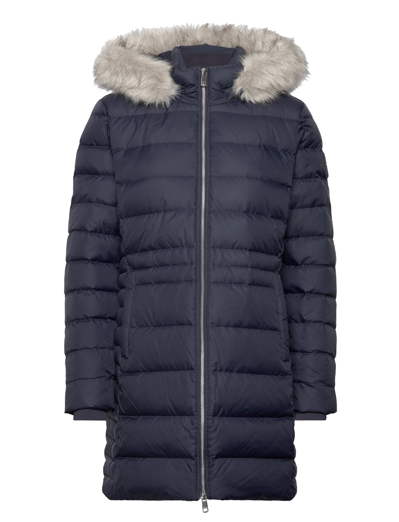 Tyra Down Coat With Fur Foret Jakke Navy Tommy Hilfiger