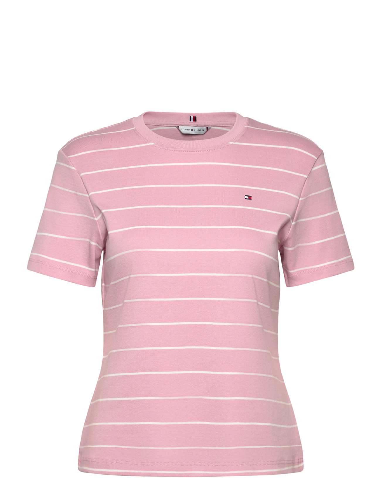 TOMMY HILFIGER Slim Cody C-Nk Ss Pink - M - Damen