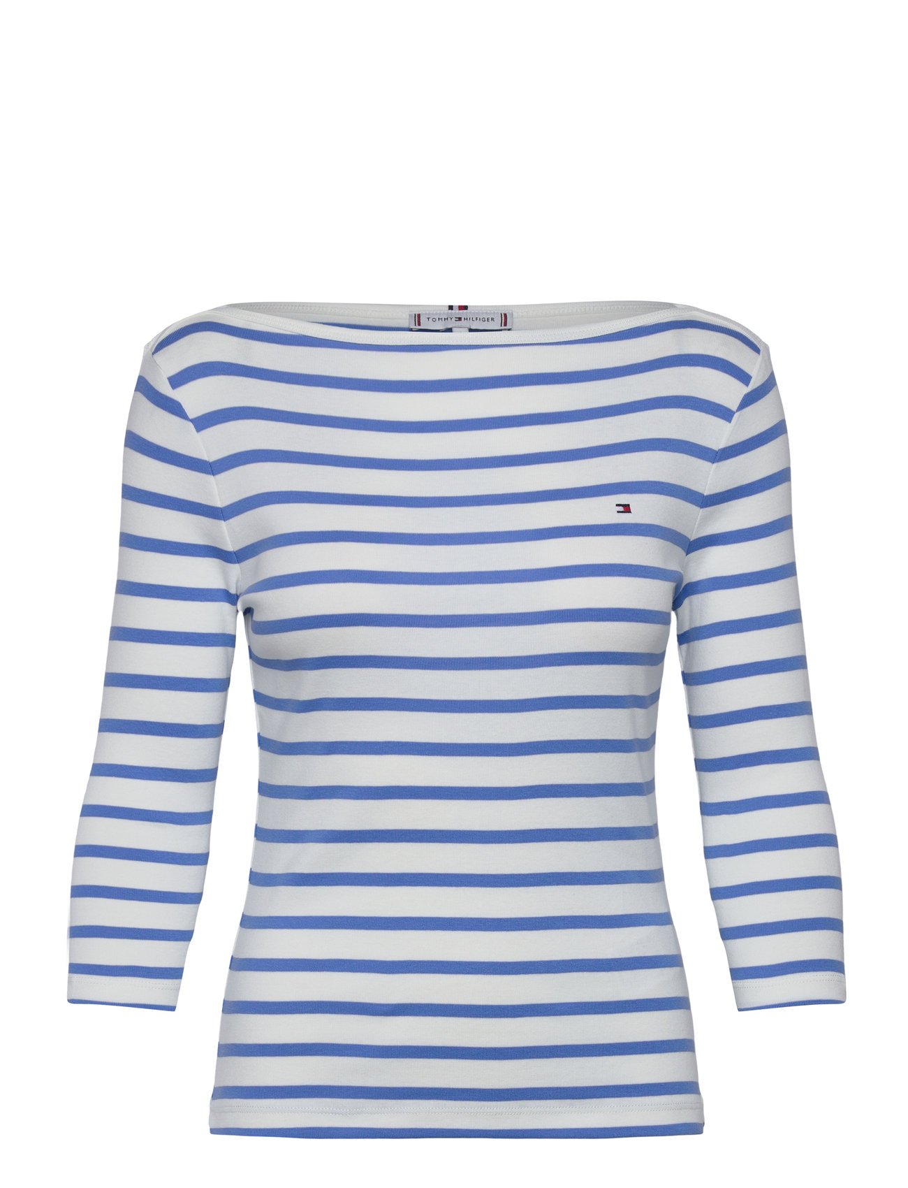 TOMMY HILFIGER Slim Cody Boot-Nk 3/4Slv Blau - XS - Damen