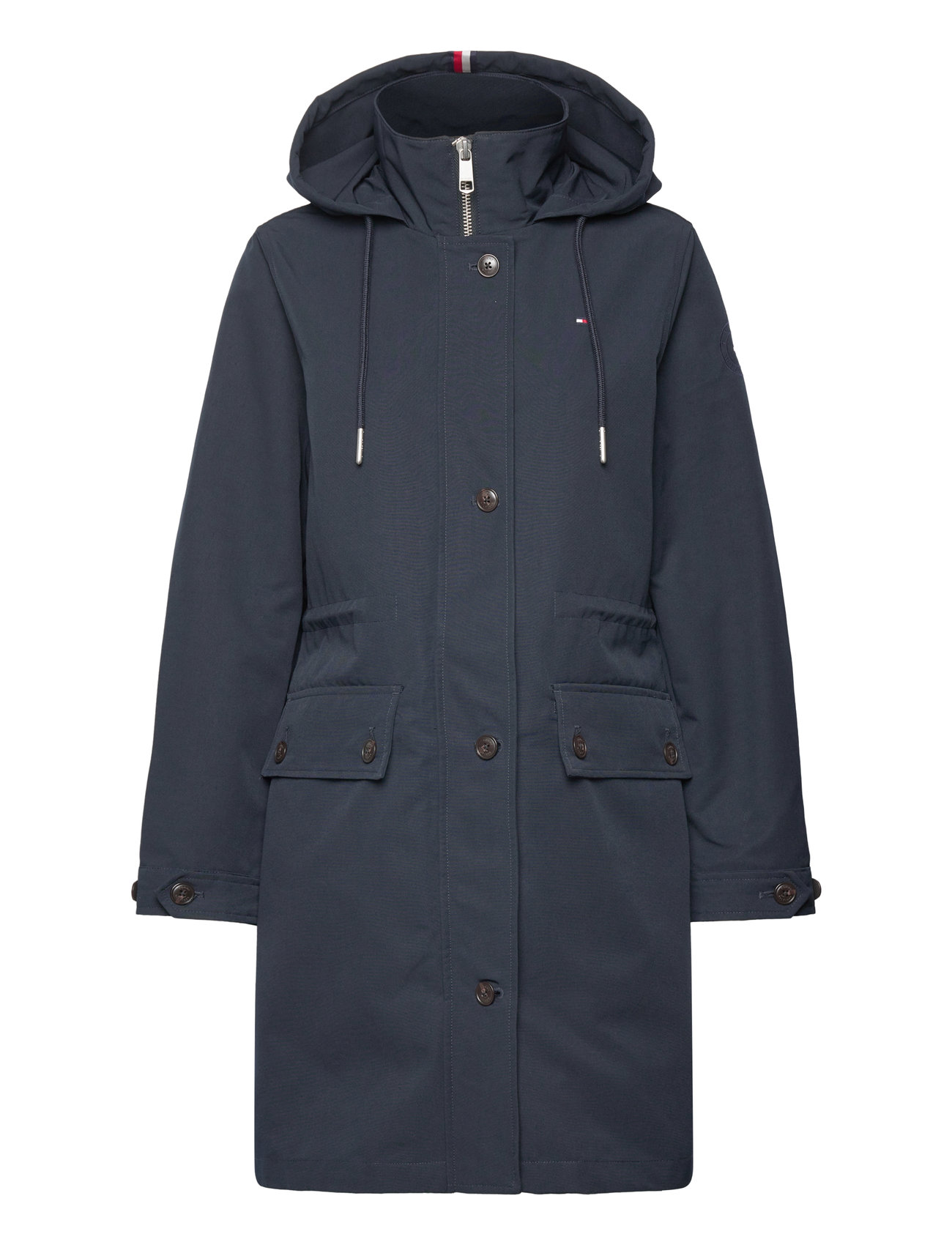 Essential Cotton Blend Parka Outerwear Parka Coats Blue Tommy Hilfiger