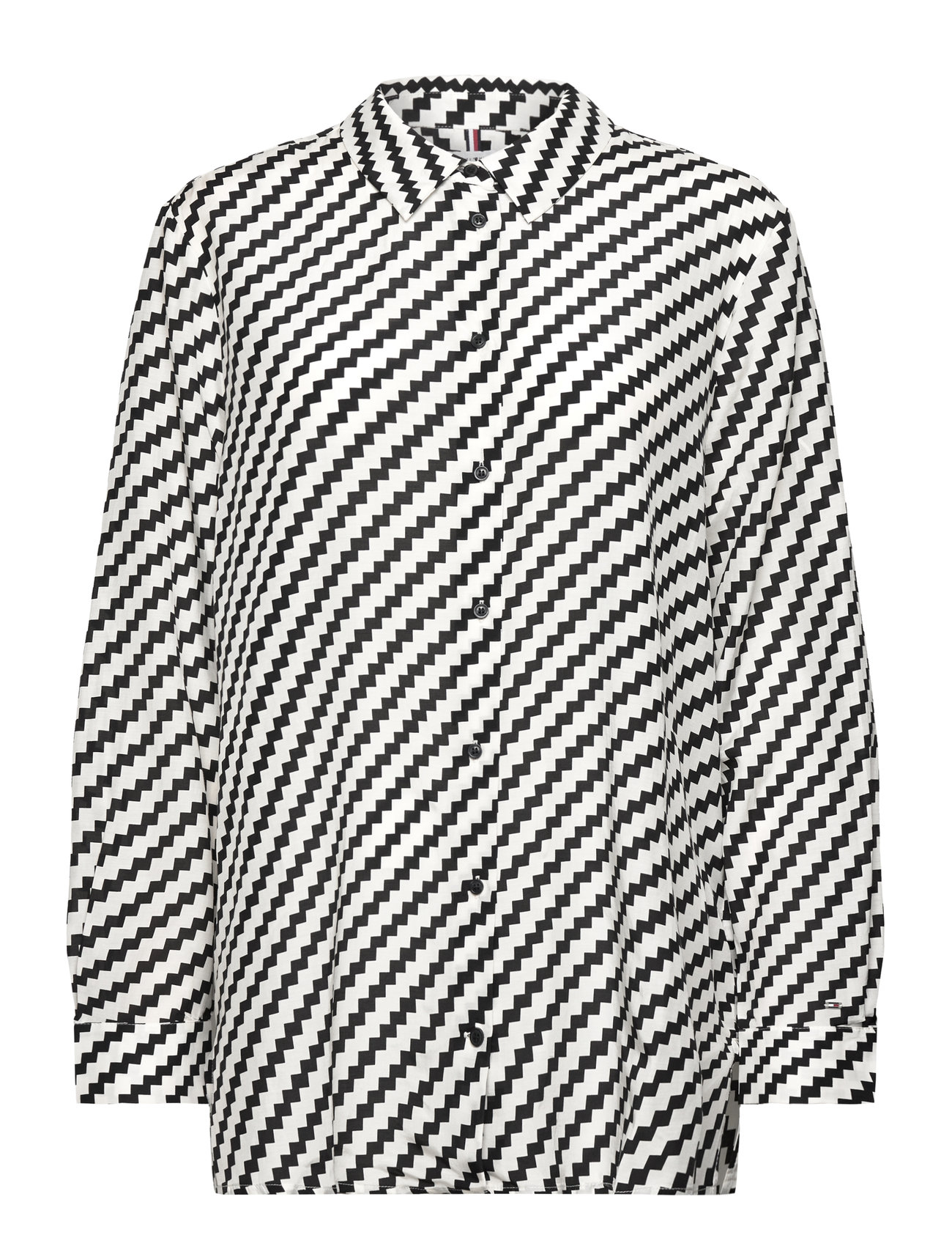 Crv Zigzag Printed Shirt Black Tommy Hilfiger