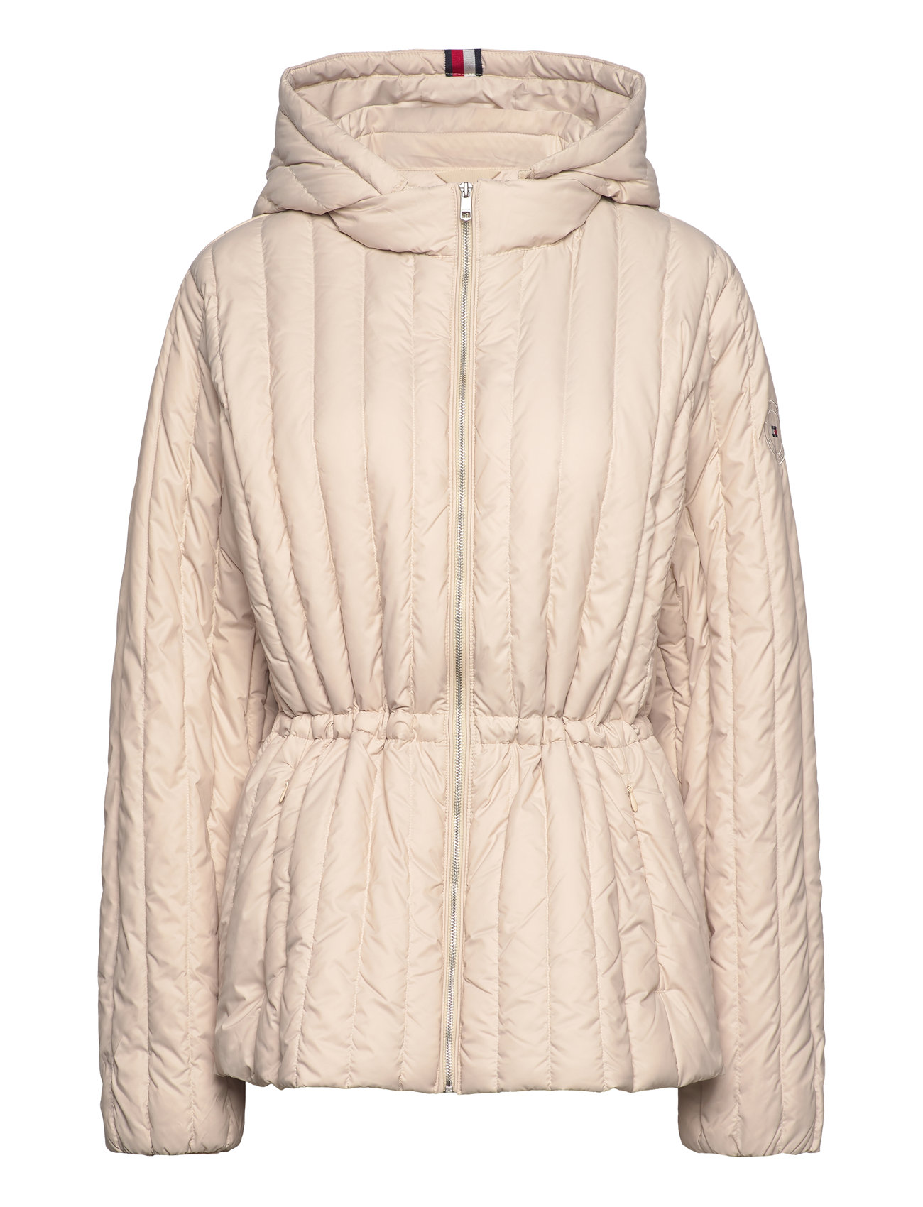 Crv Feminine Lw Down Jacket Quiltet Jakke Cream Tommy Hilfiger